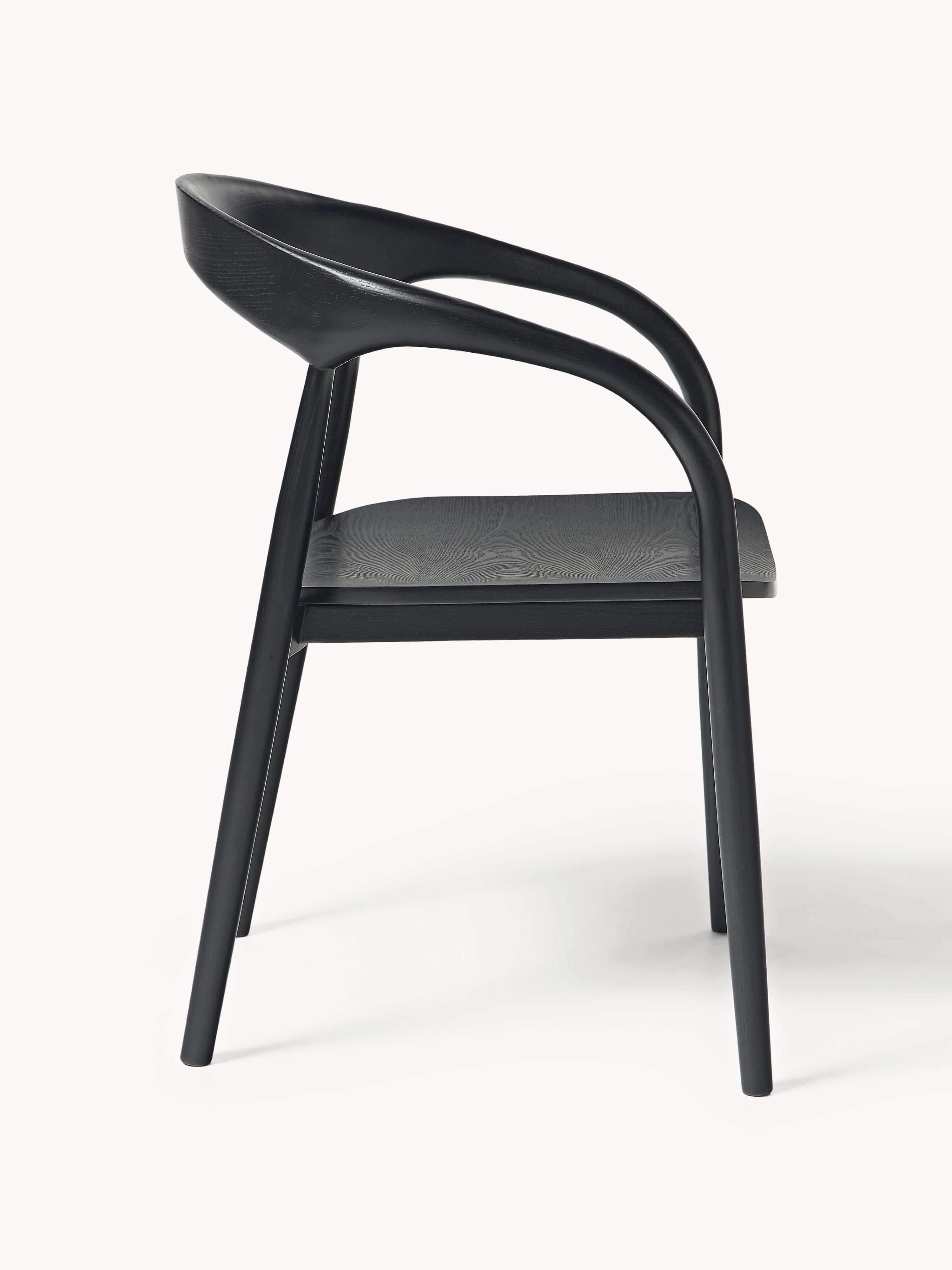 Camille Ash Wood Dining Chair with Armrests
