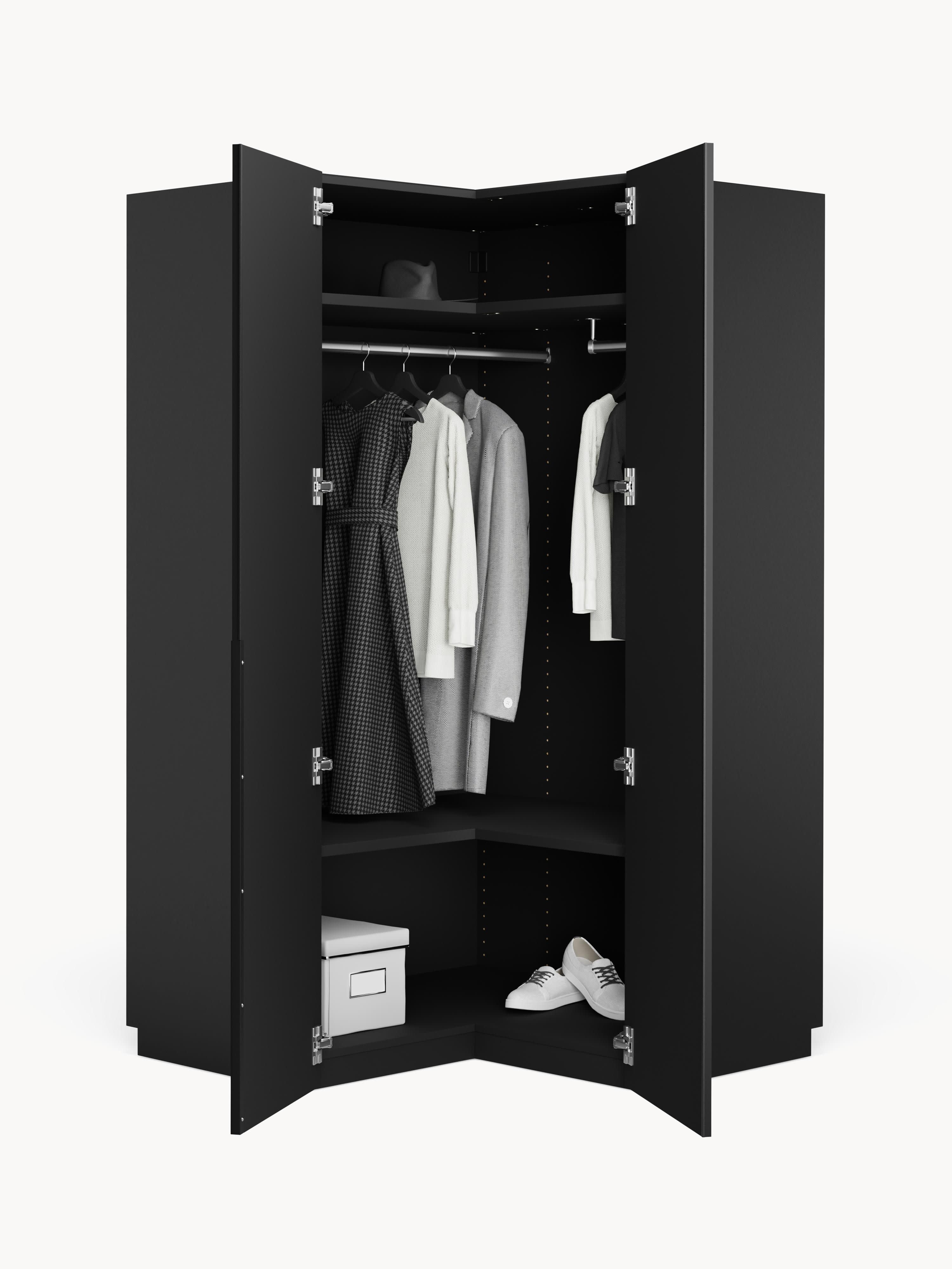 Leon Modular Corner Wardrobe, 115 cm Wide, in various sizes