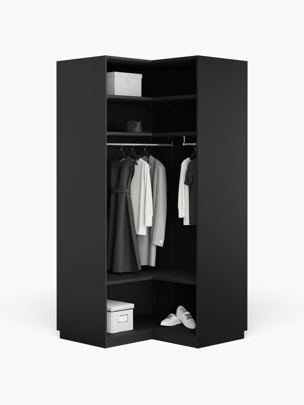 Leon Modular Corner Wardrobe, 115 cm Wide, in various sizes