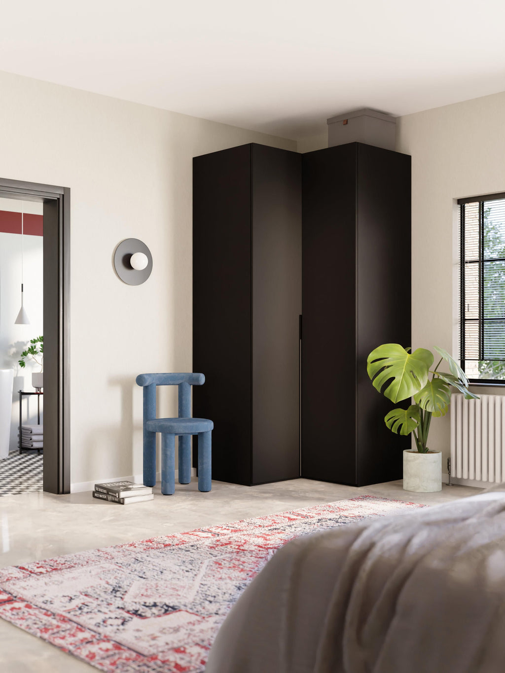 Leon Modular Corner Wardrobe, 115 cm Wide, in various sizes