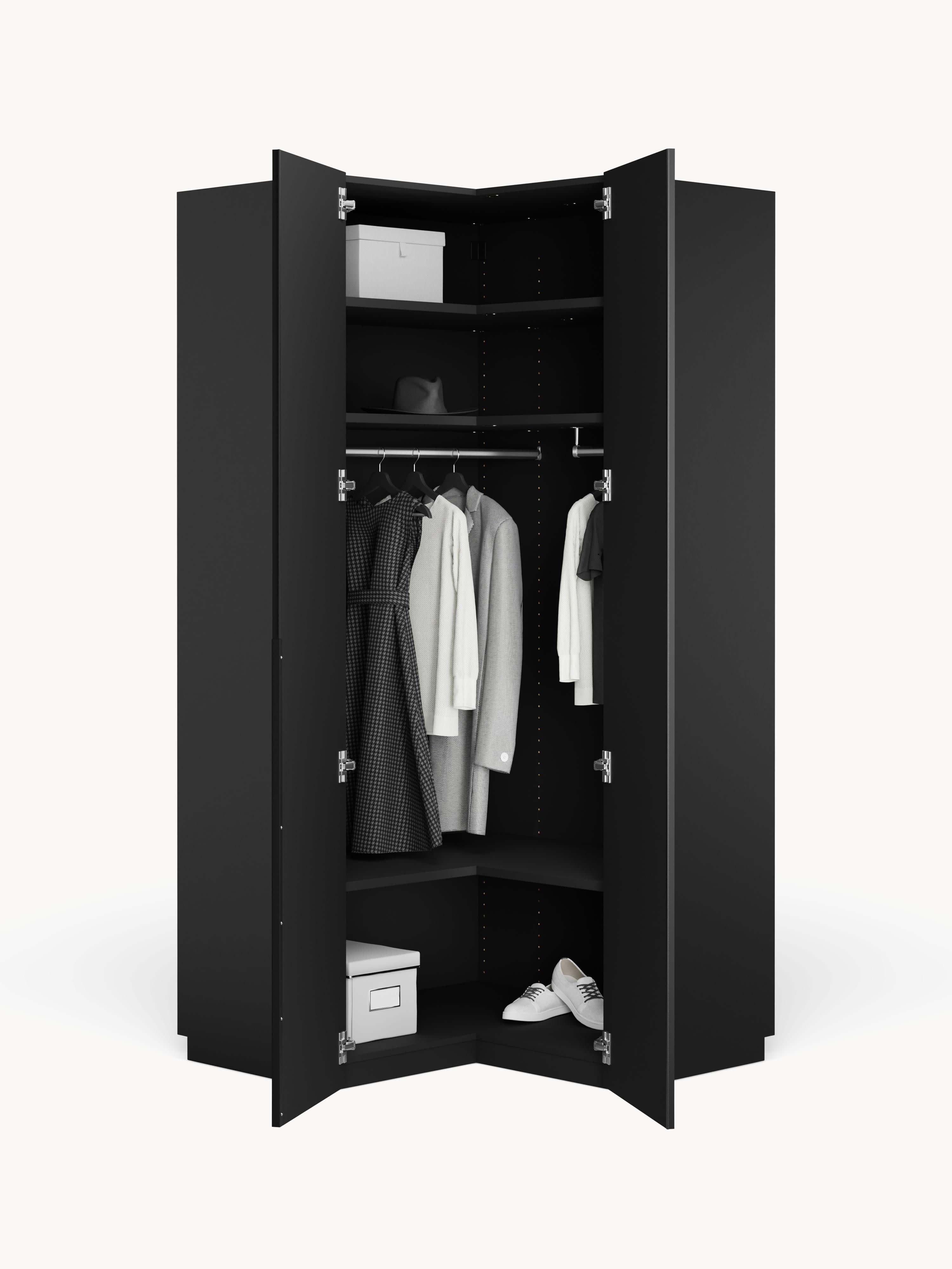 Leon Modular Corner Wardrobe, 115 cm Wide, in various sizes