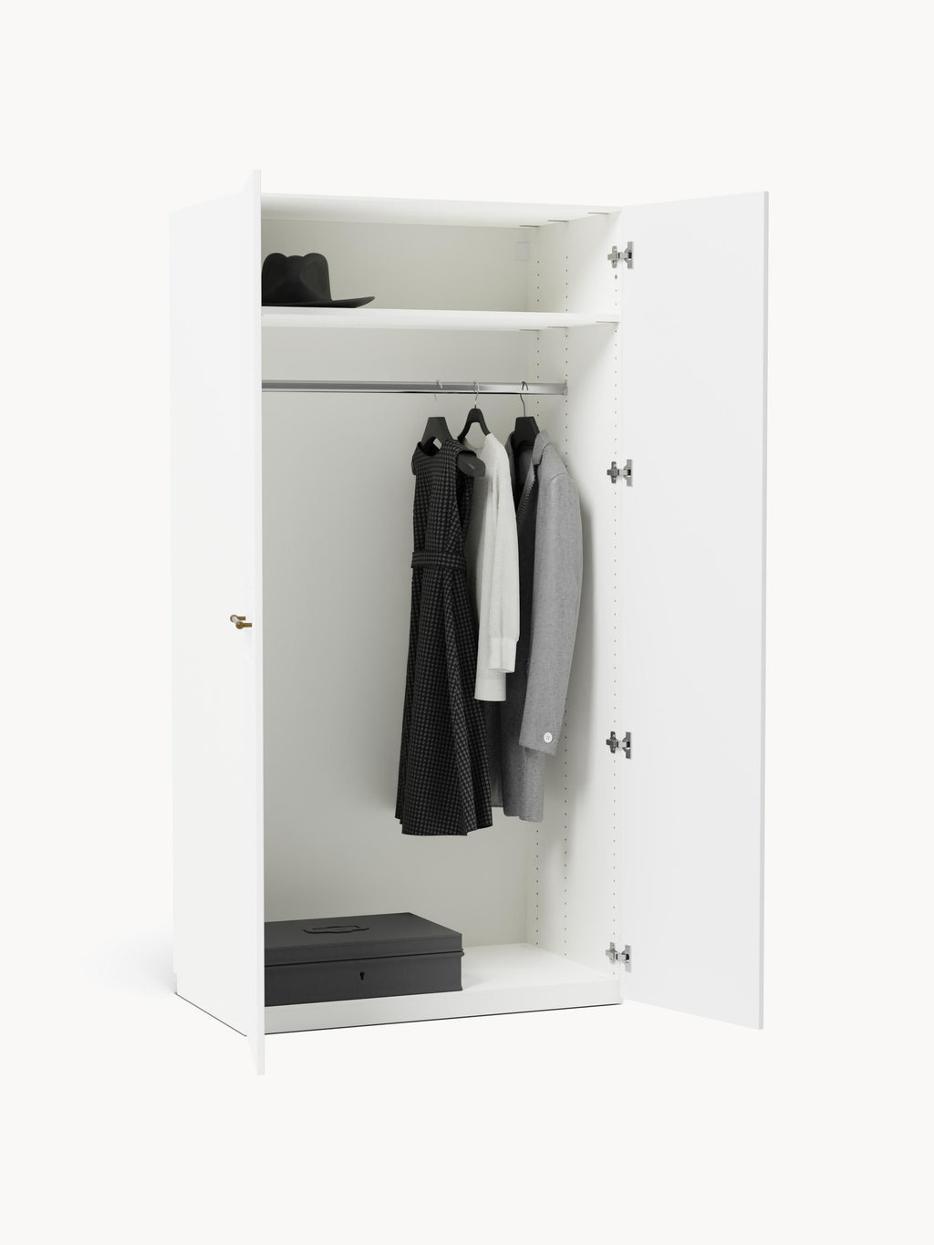 Charlotte Modular Hinged Door Wardrobe, 100 cm Wide, in various sizes