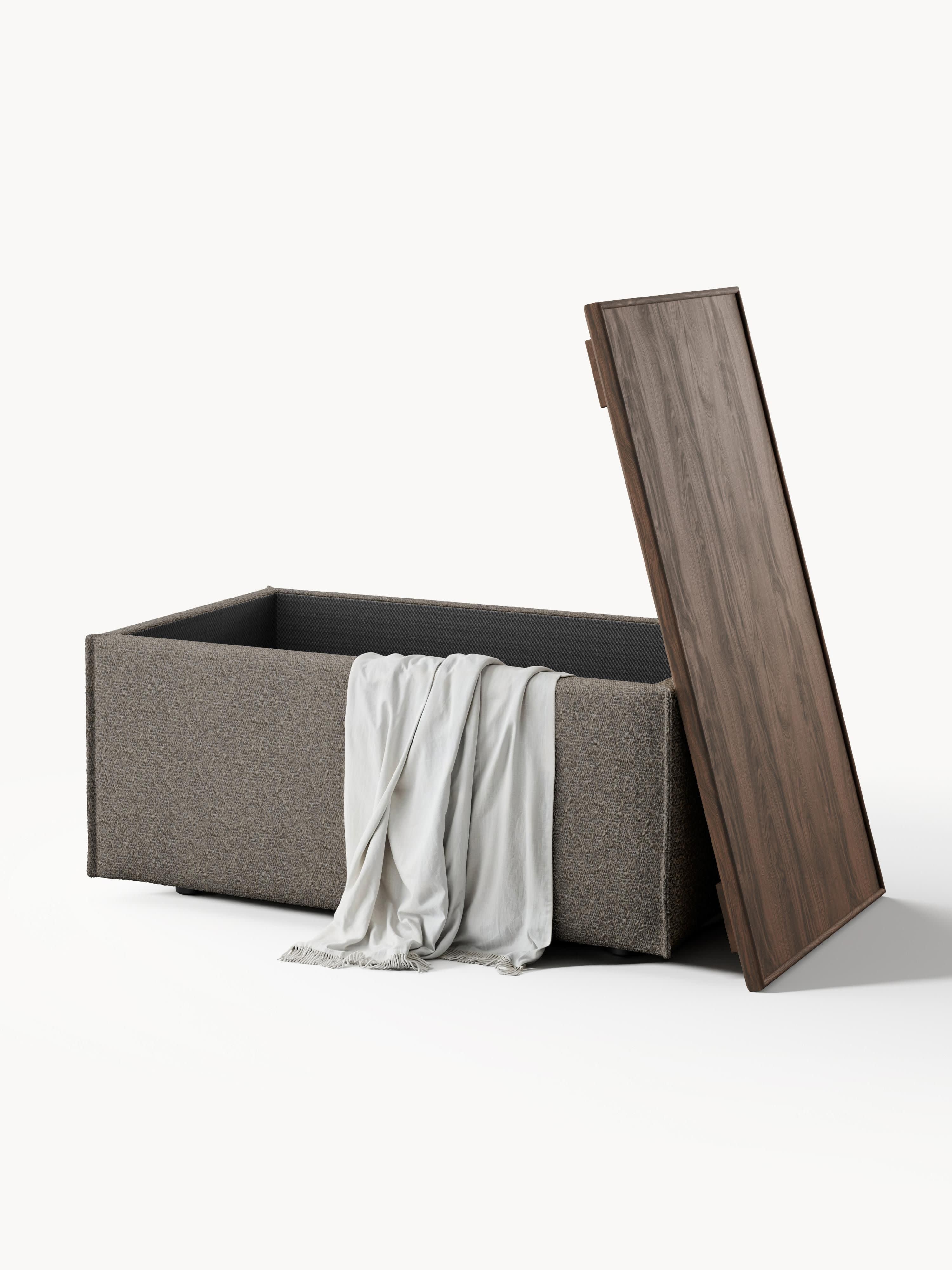 Lennon Bouclé Ottoman with Storage