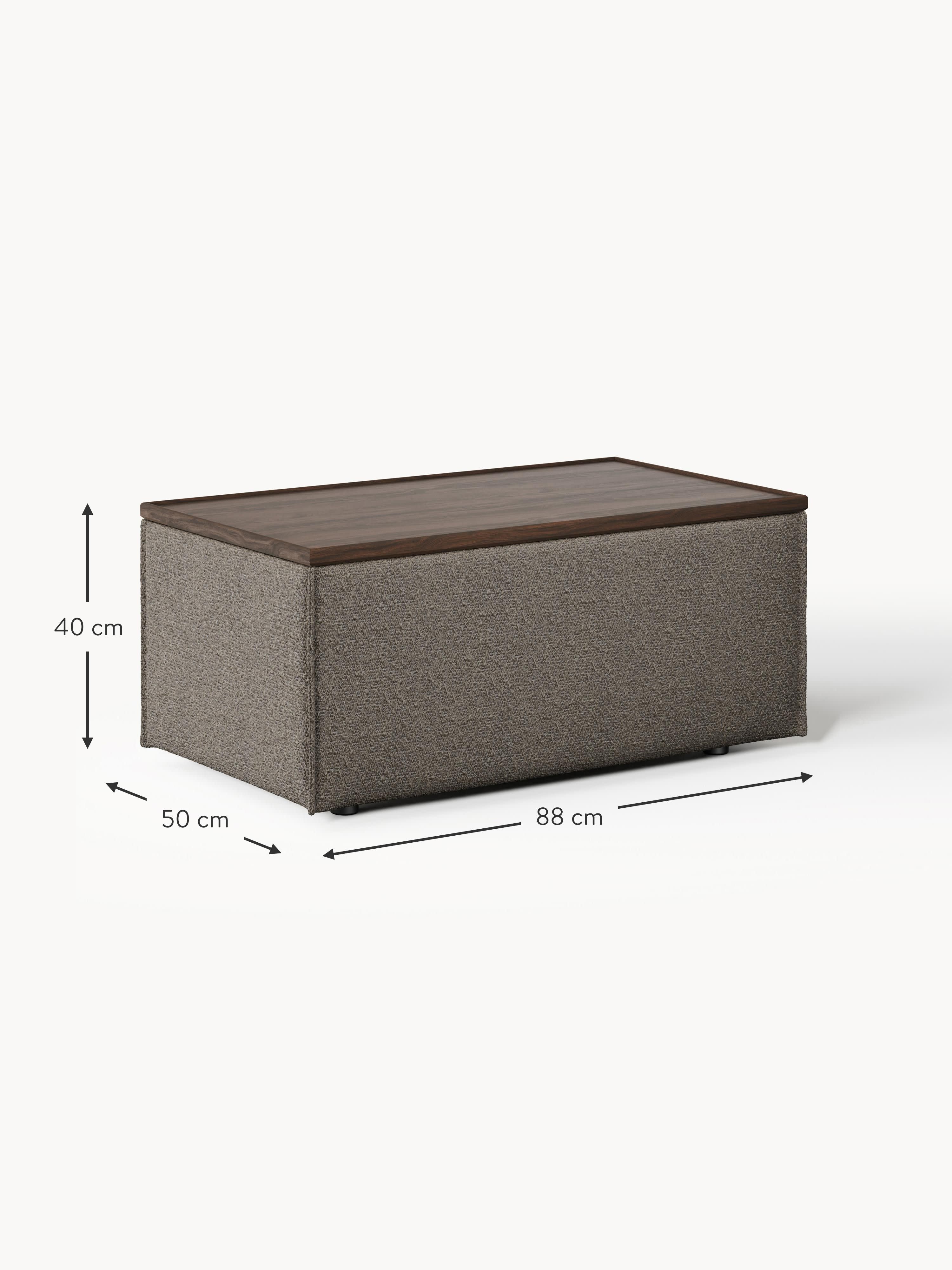 Lennon Bouclé Ottoman with Storage