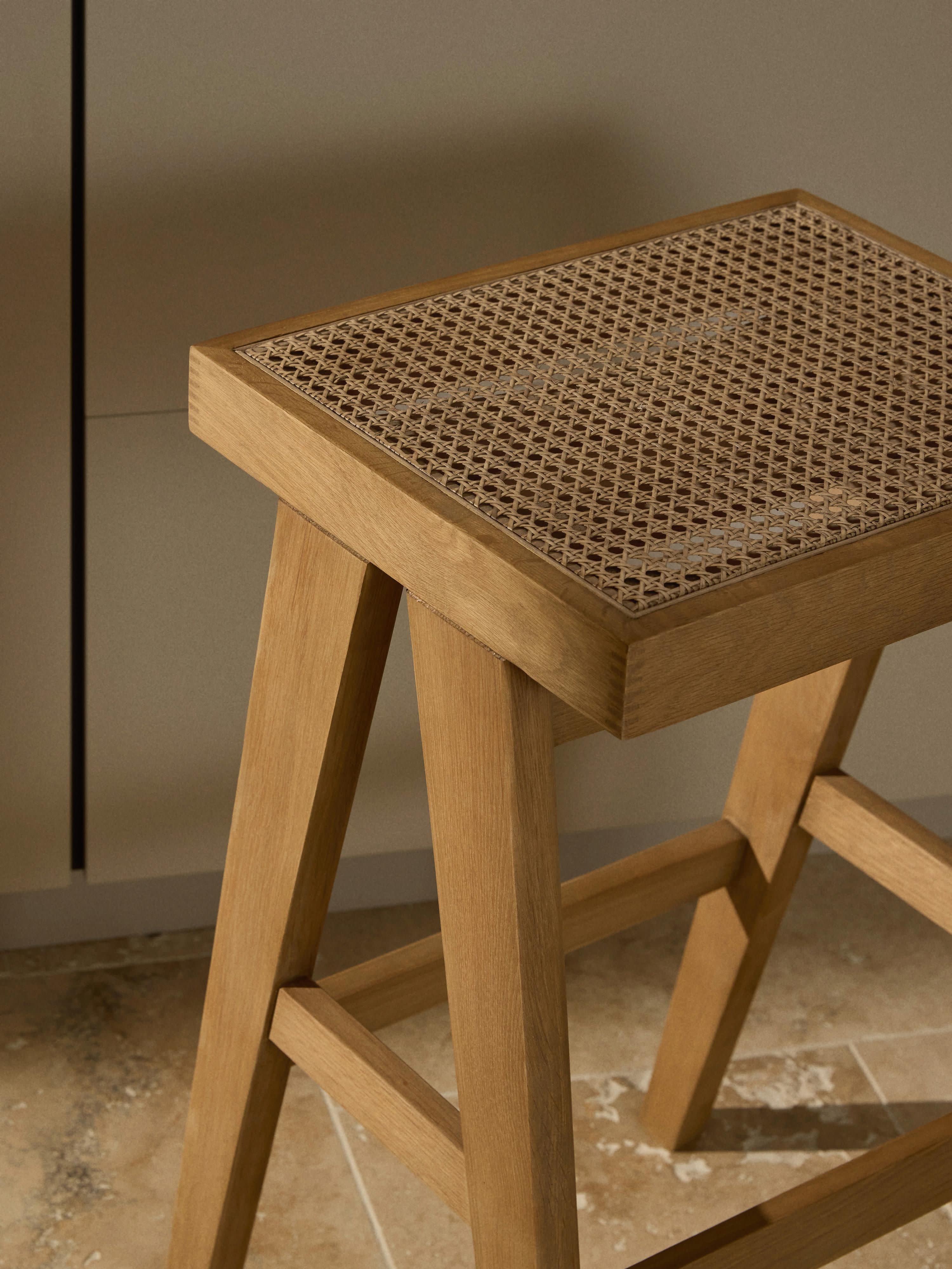 Sissi Bar Stool with Viennese Wickerwork