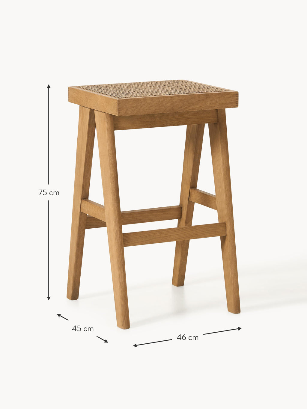 Sissi Bar Stool with Viennese Wickerwork