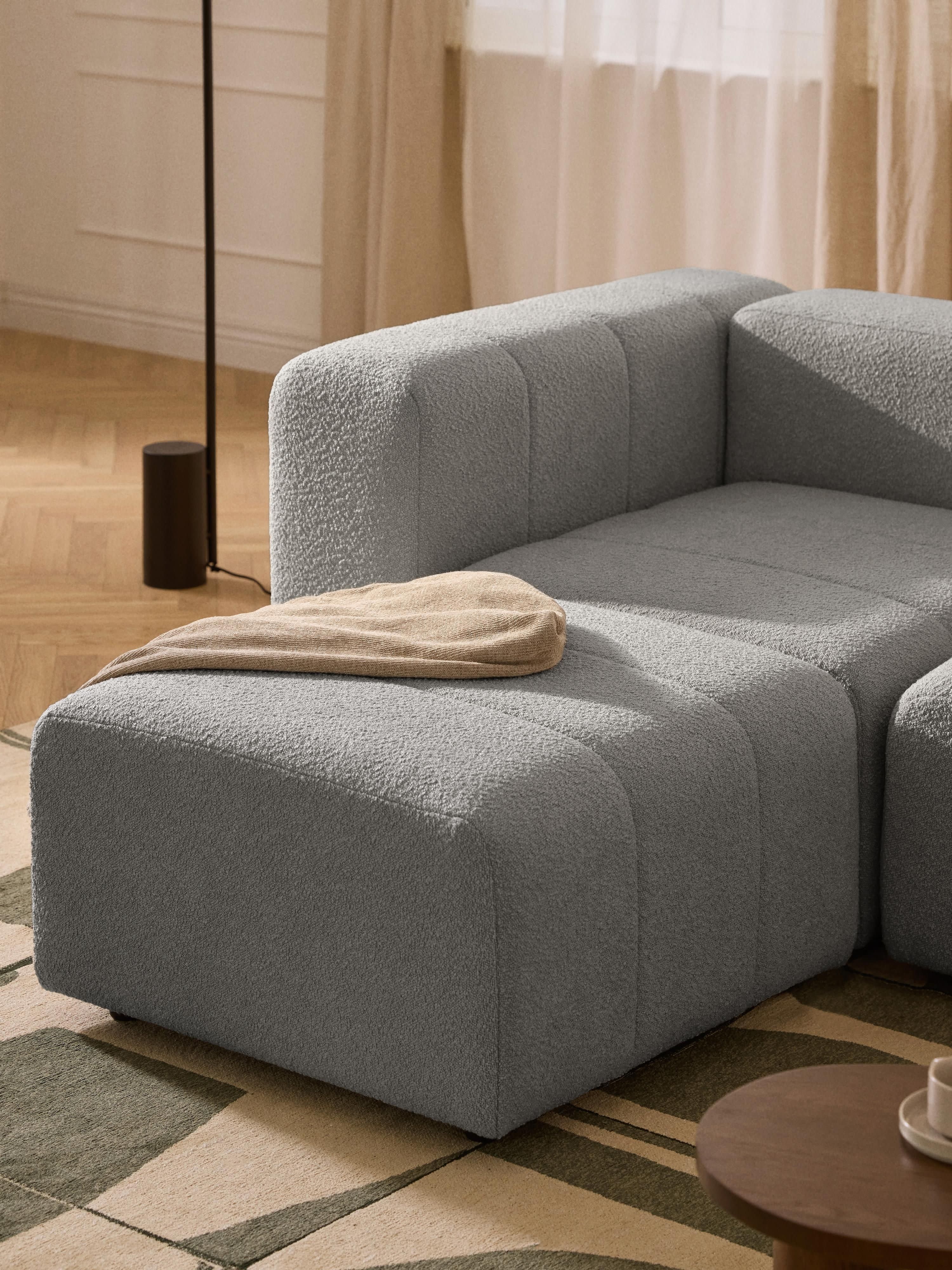 Lena Bouclé Modular Sofa (2-seater) with Ottoman (left/right)