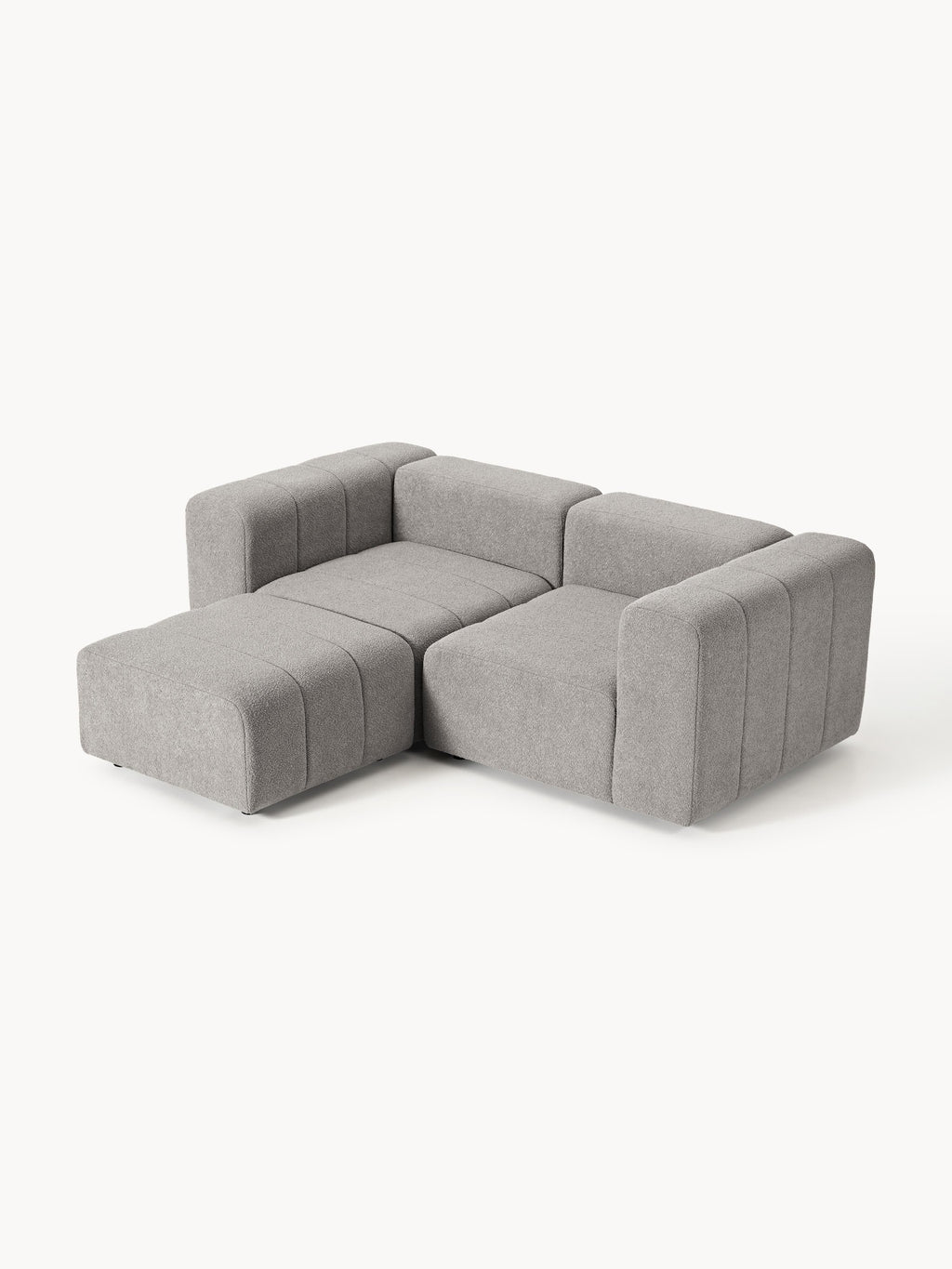 Lena Bouclé Modular Sofa (2-seater) with Ottoman (left/right)