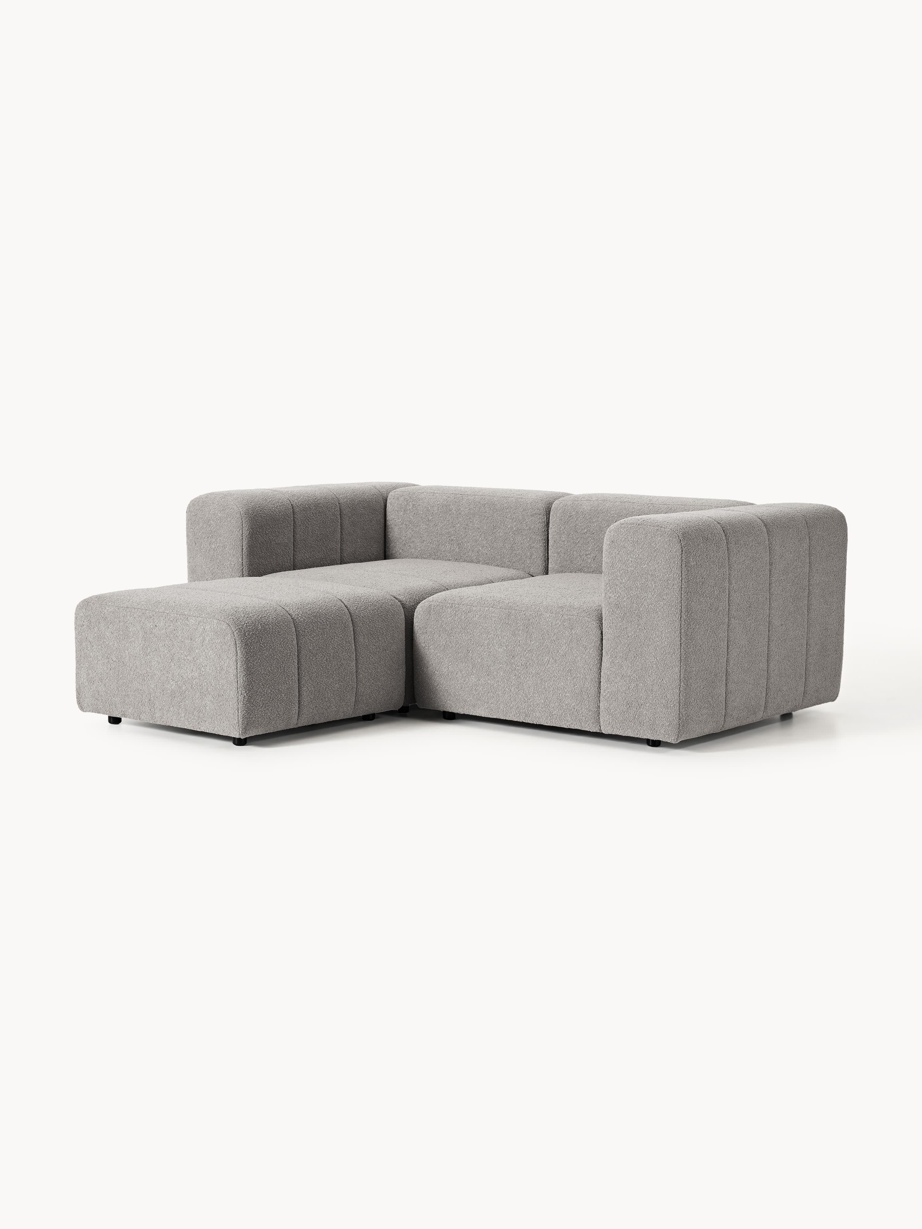Lena Bouclé Modular Sofa (2-seater) with Ottoman (left/right)