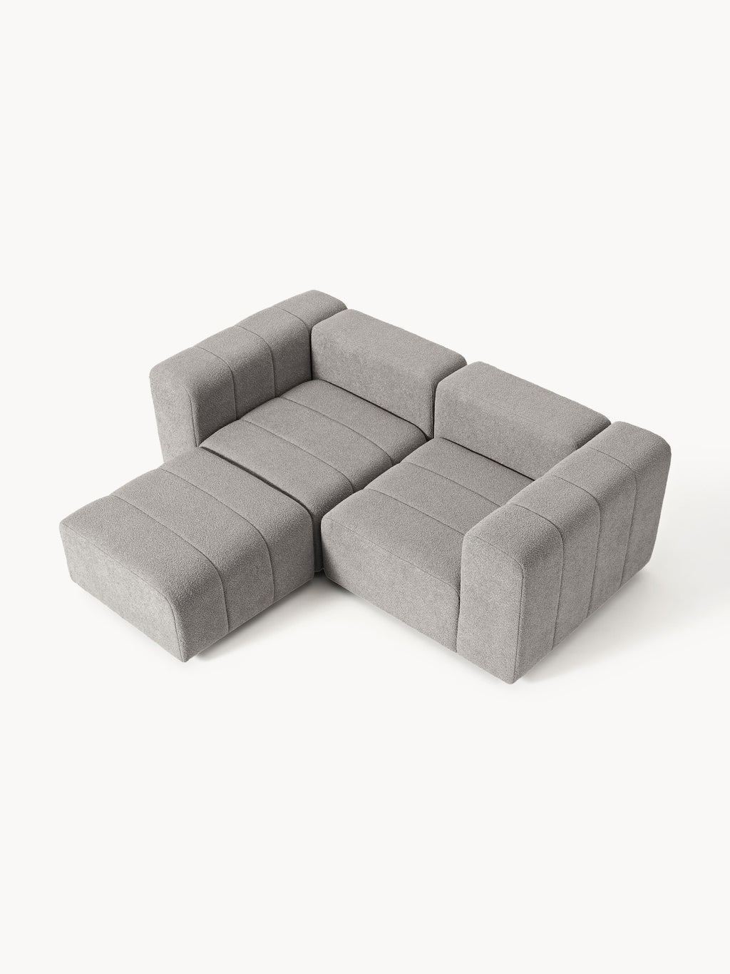 Lena Bouclé Modular Sofa (2-seater) with Ottoman (left/right)