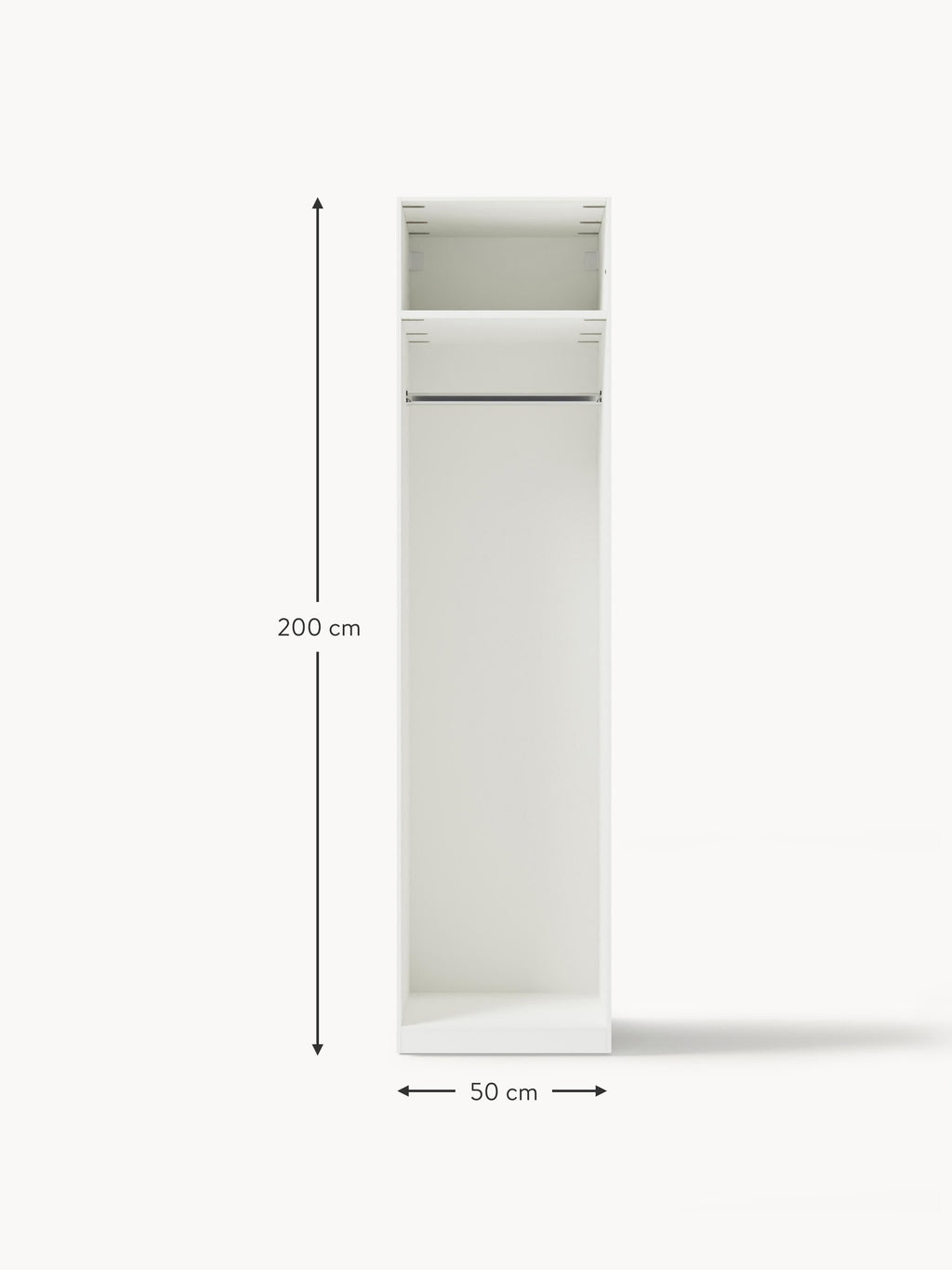 Jeanne Modular Hinged Door Wardrobe, 50 cm Wide, in various sizes