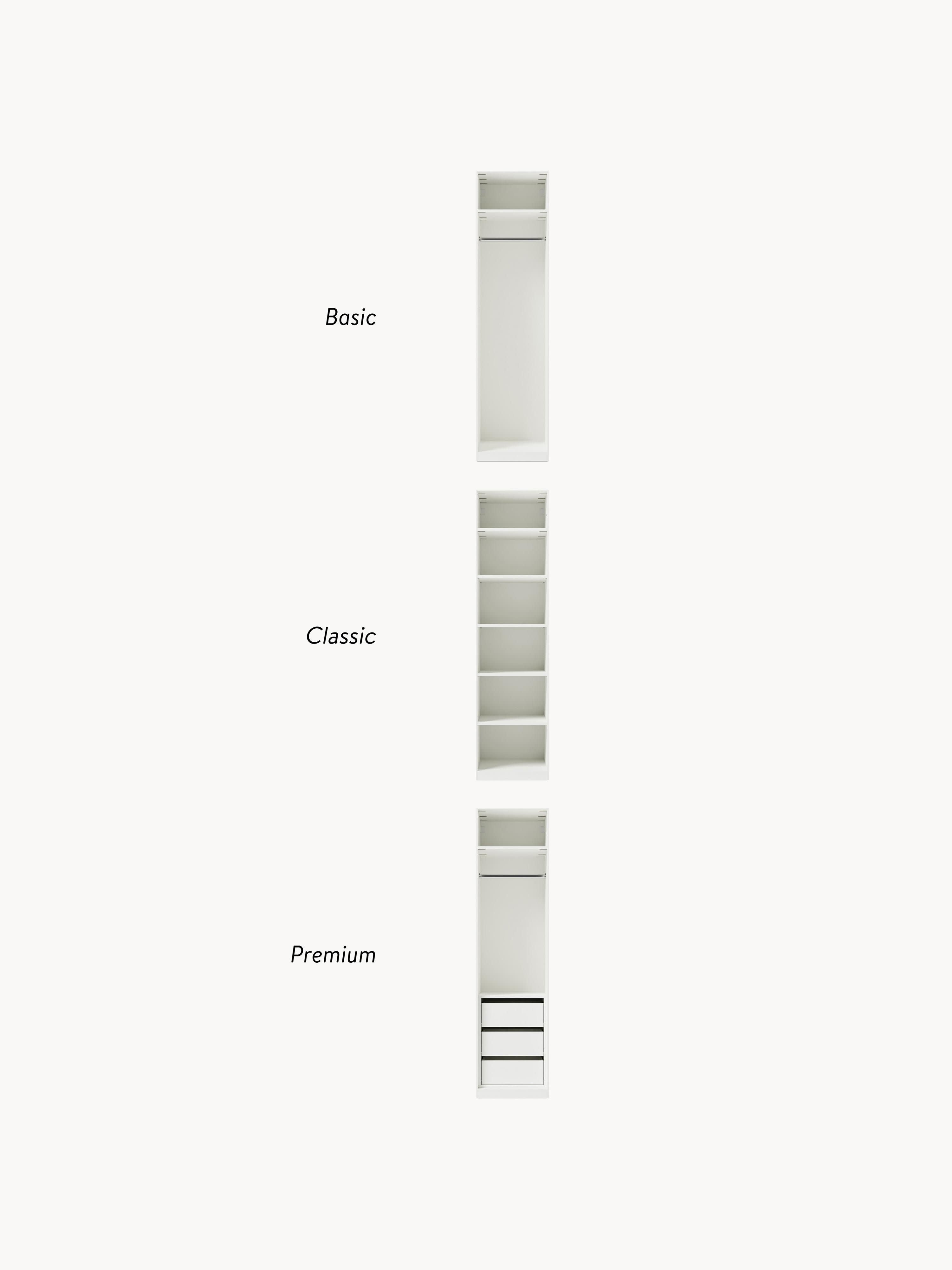 Jeanne Modular Hinged Door Wardrobe, 50 cm Wide, in various sizes