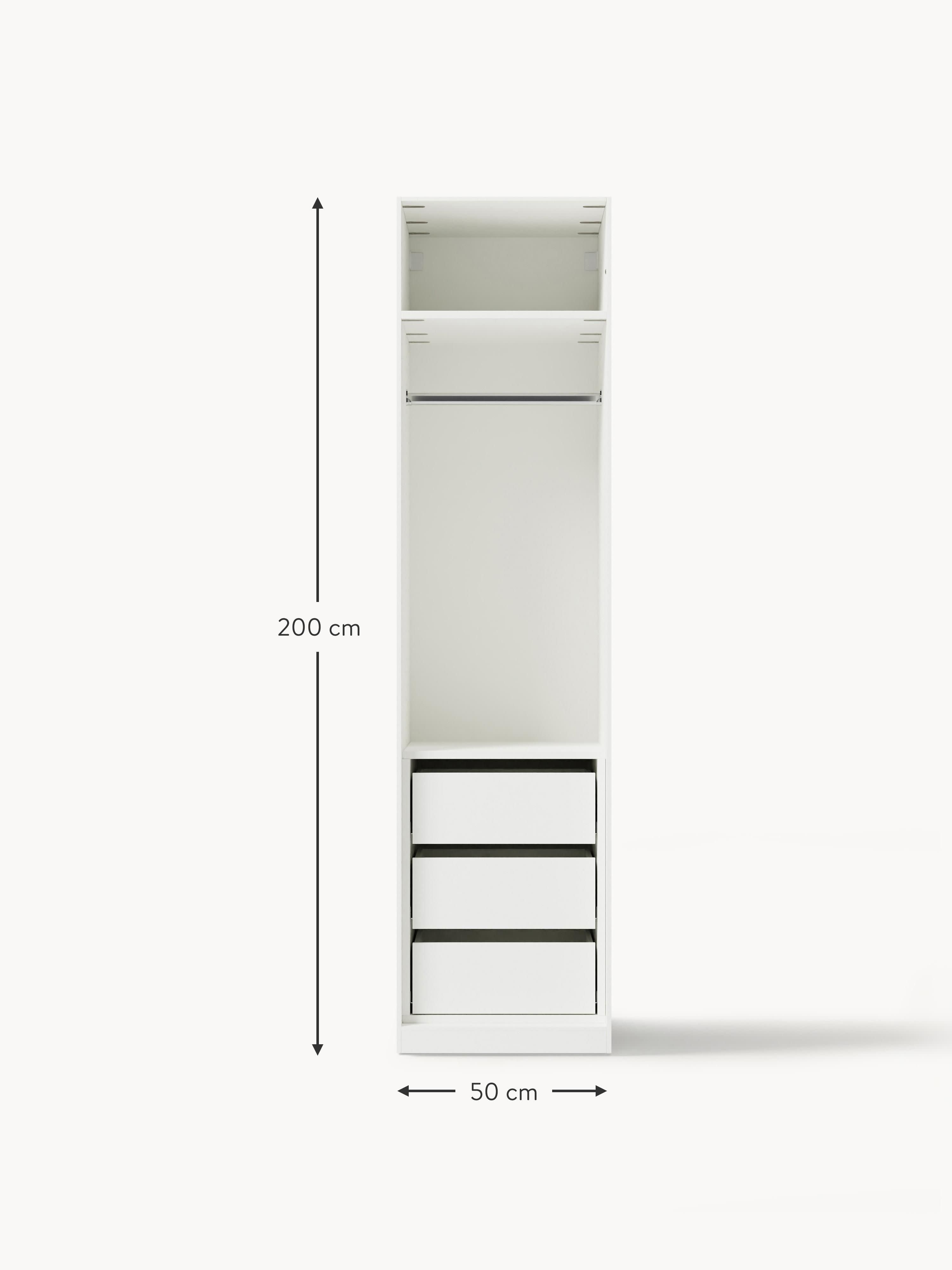 Jeanne Modular Hinged Door Wardrobe, 50 cm Wide, in various sizes