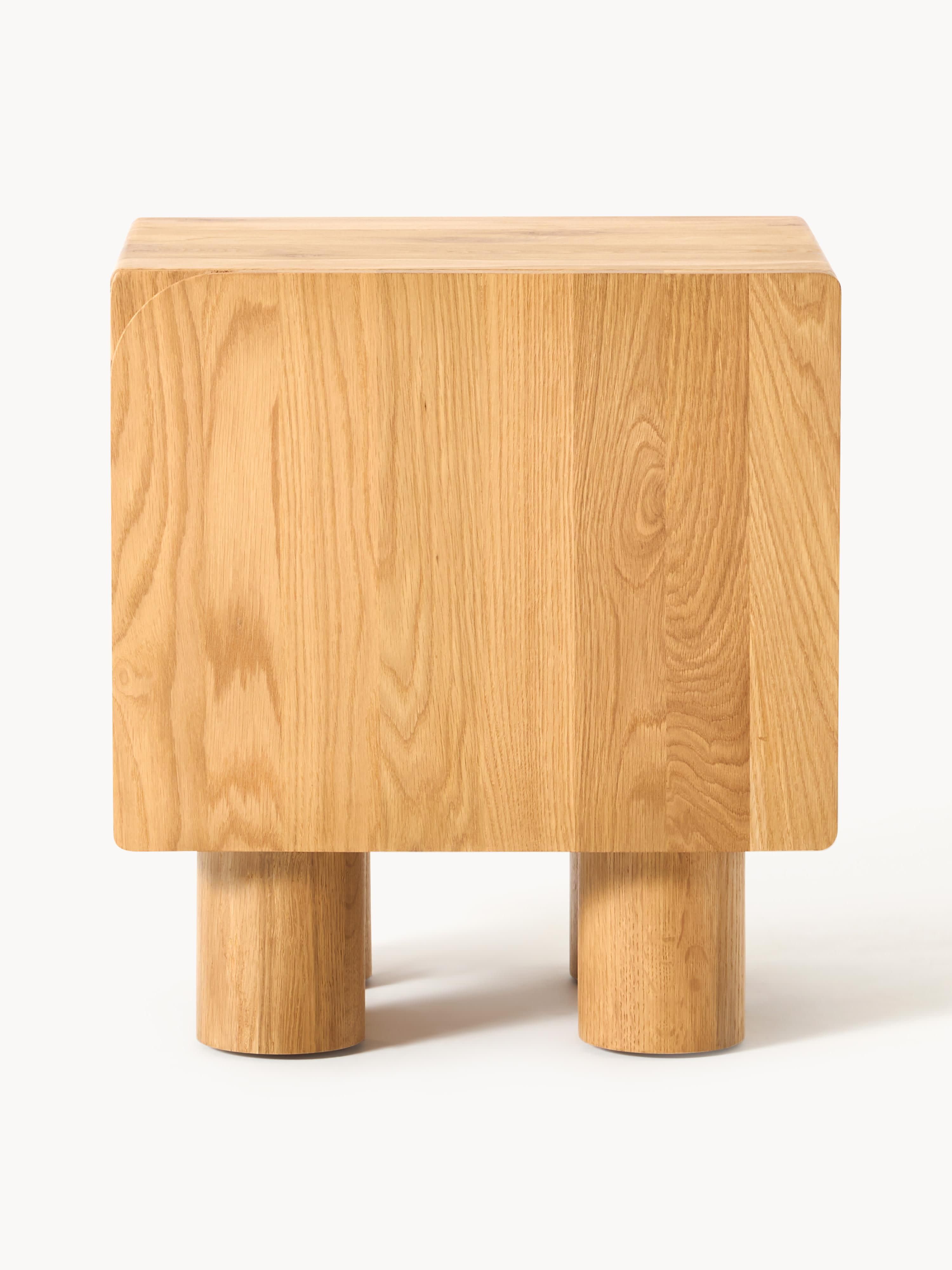 Cadi Oak Wood Bedside Table