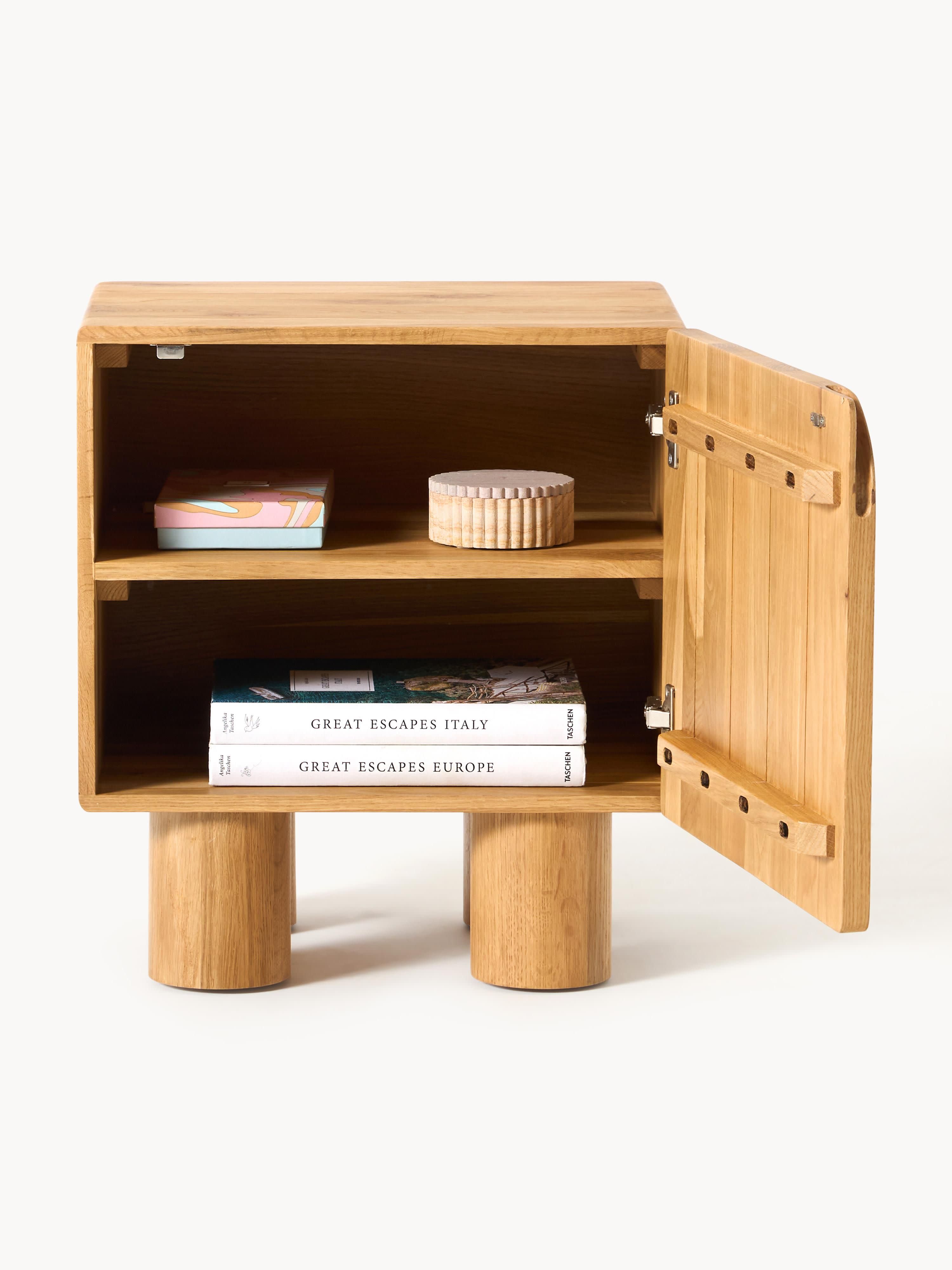 Cadi Oak Wood Bedside Table