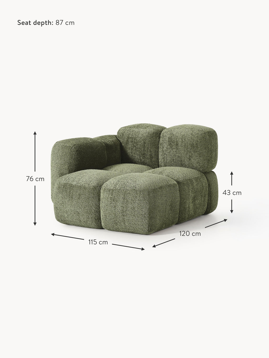 Tayla Teddy Bouclé Corner Module