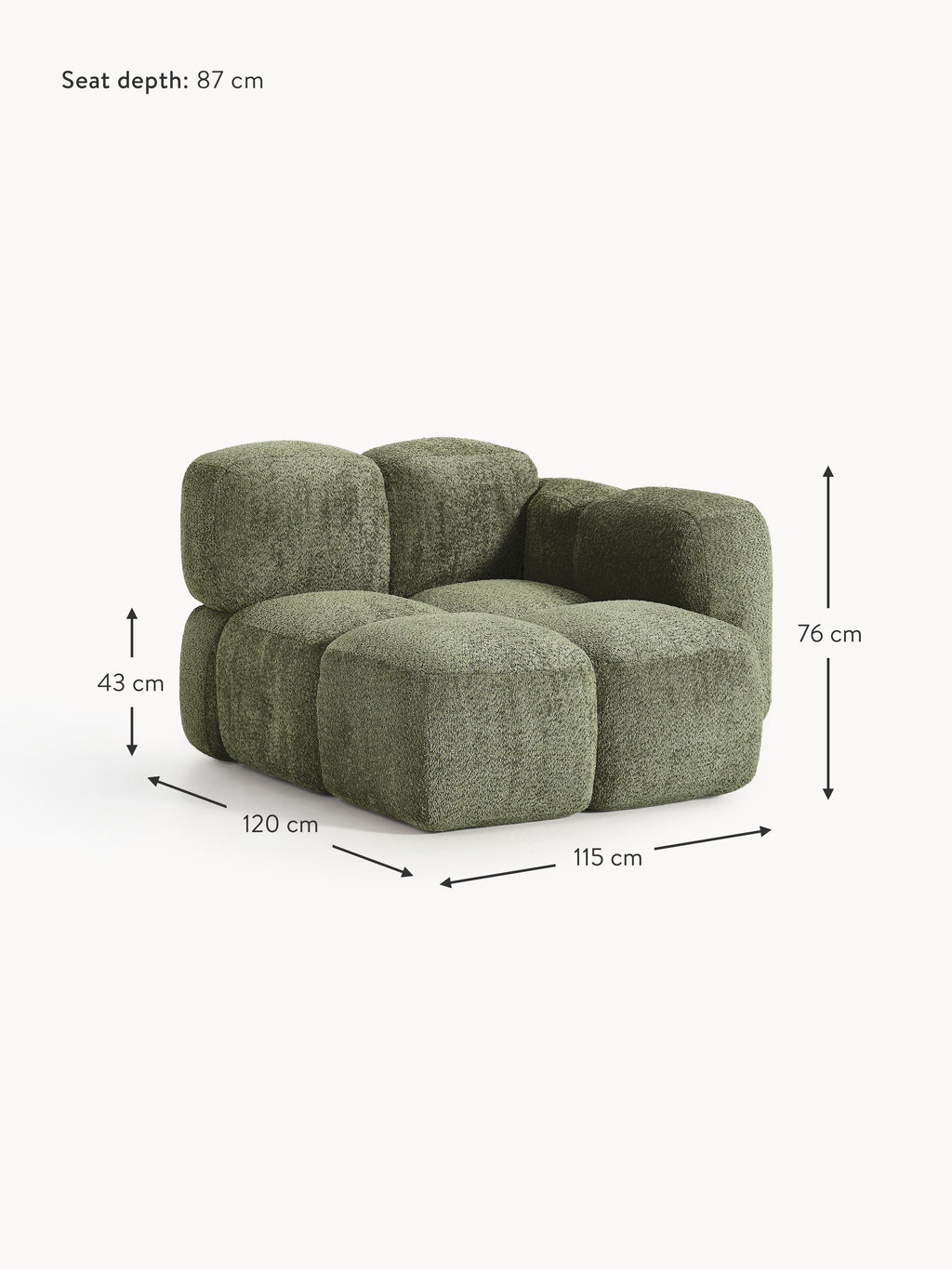 Tayla Teddy Bouclé Corner Module