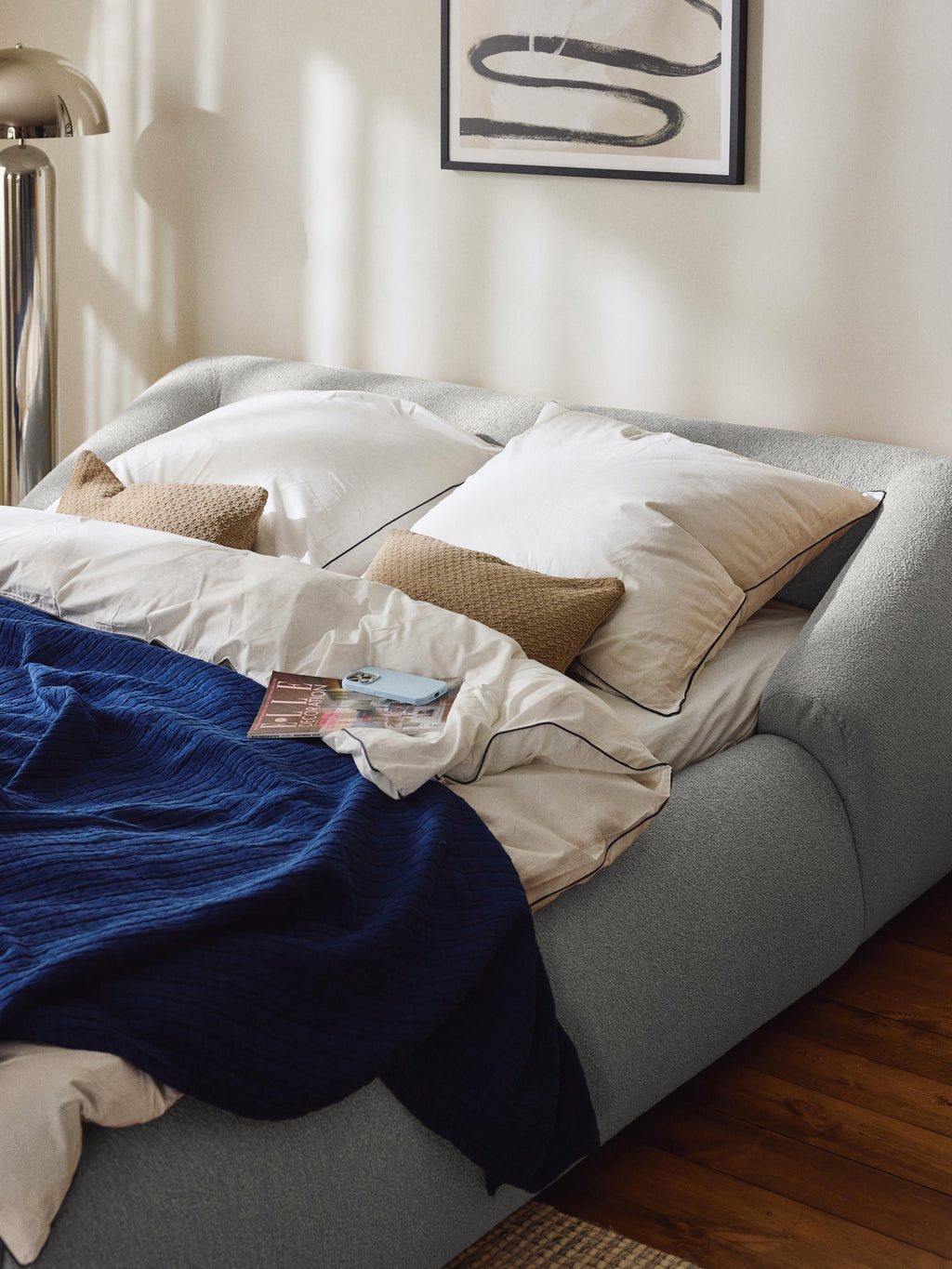 Sofia Upholstered Bouclé Bed