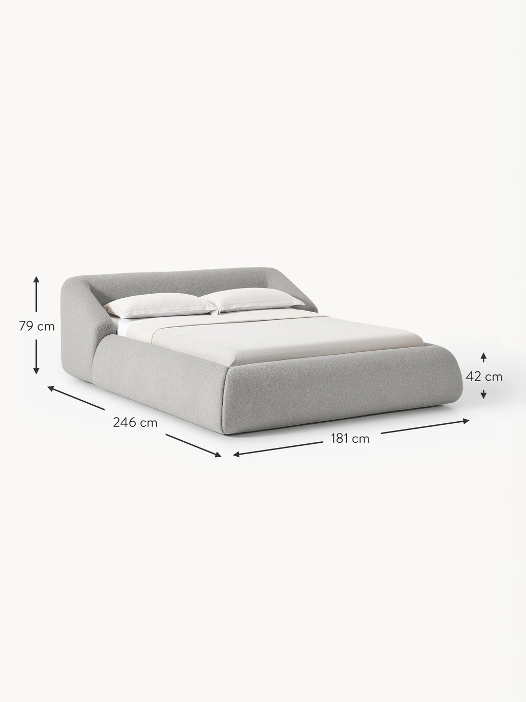 Sofia Upholstered Bouclé Bed