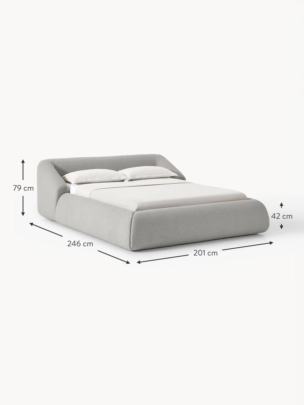 Sofia Upholstered Bouclé Bed
