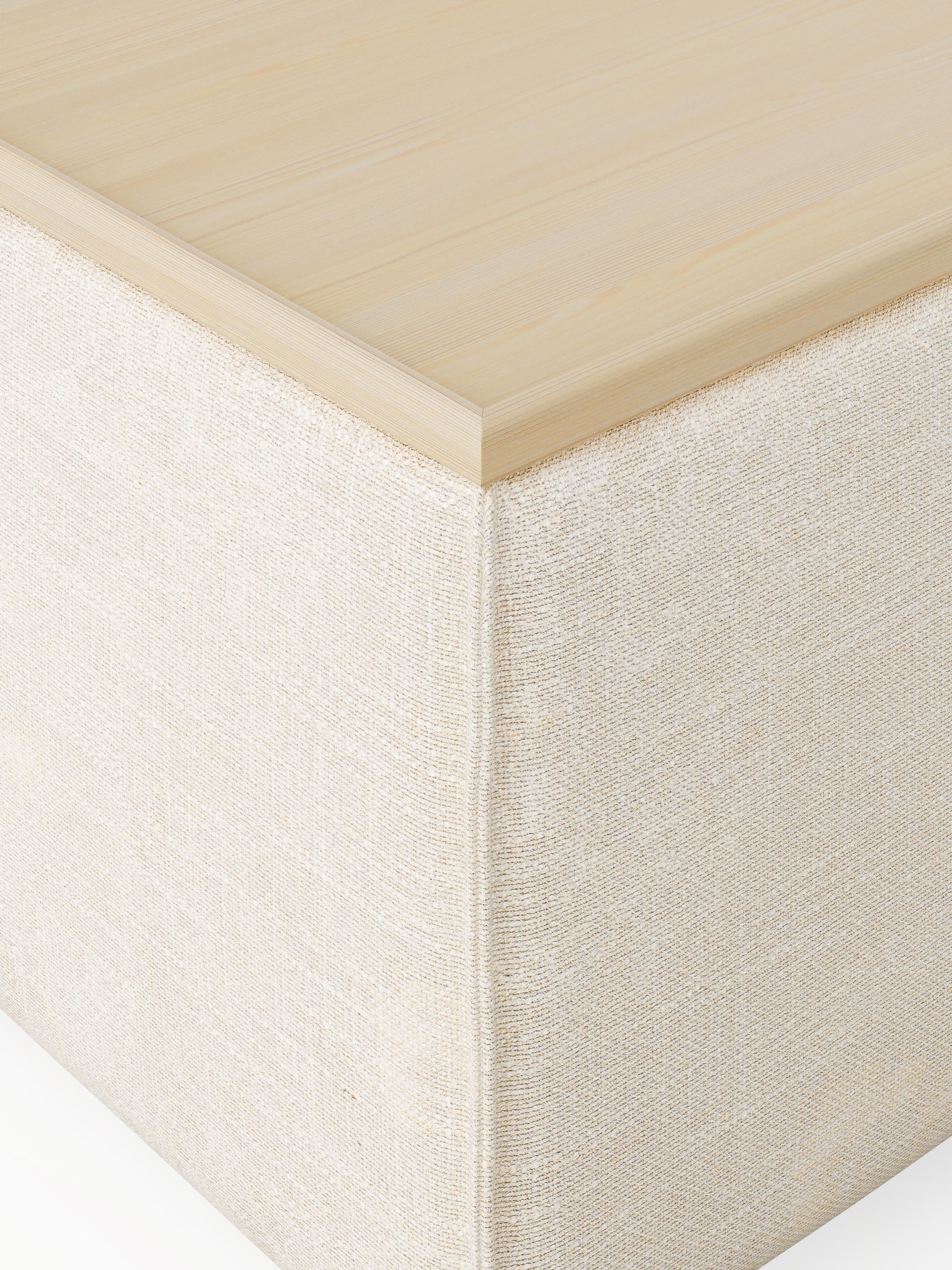 Lennon Linen Blend Ottoman with Storage