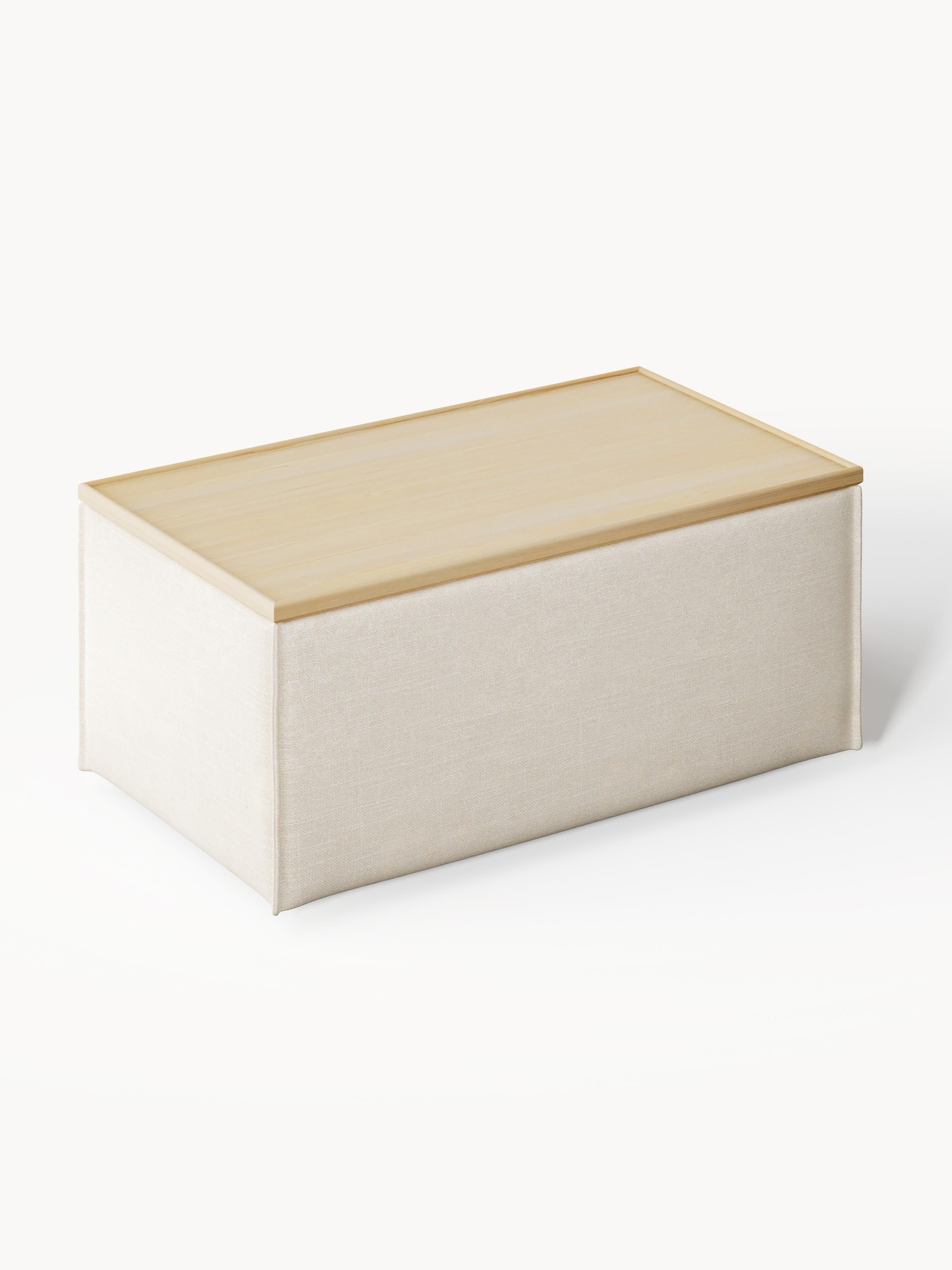 Lennon Linen Blend Ottoman with Storage