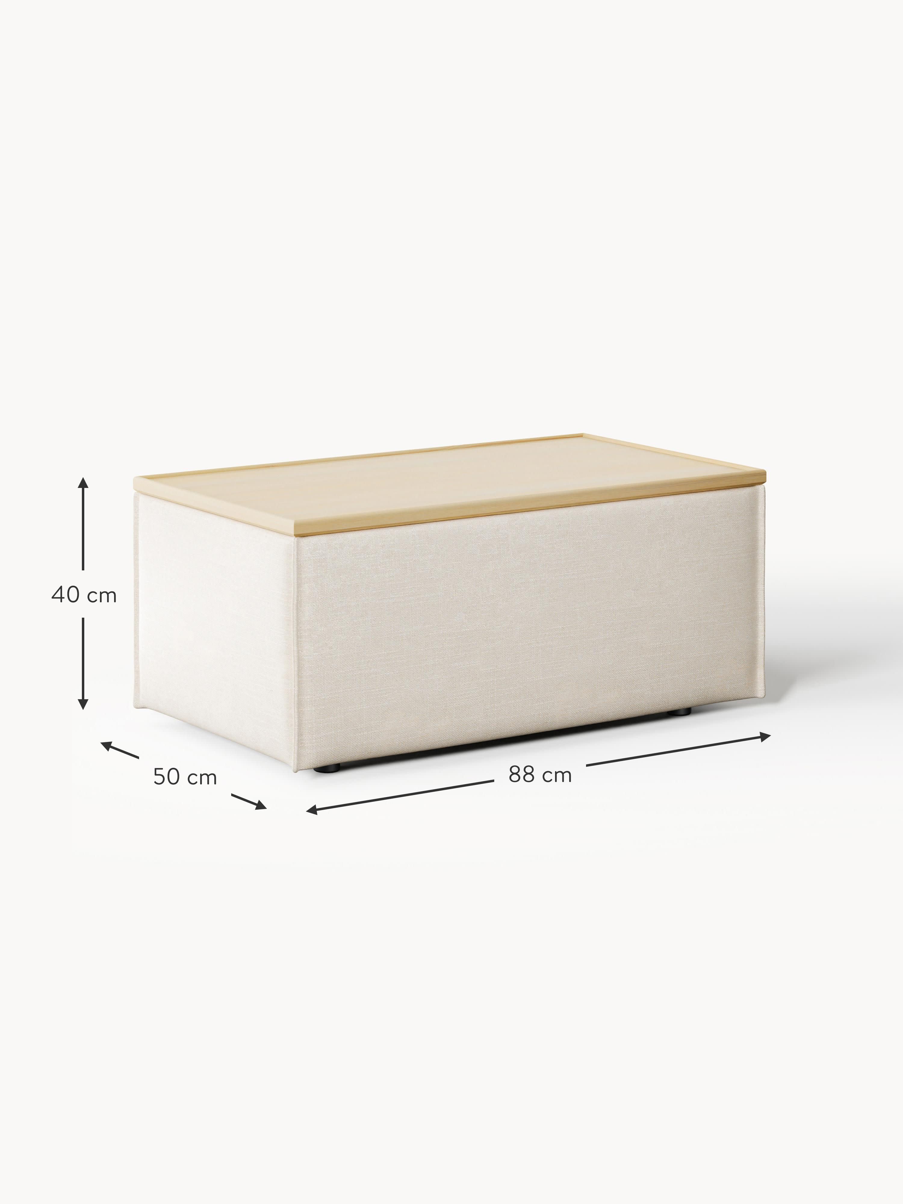 Lennon Linen Blend Ottoman with Storage