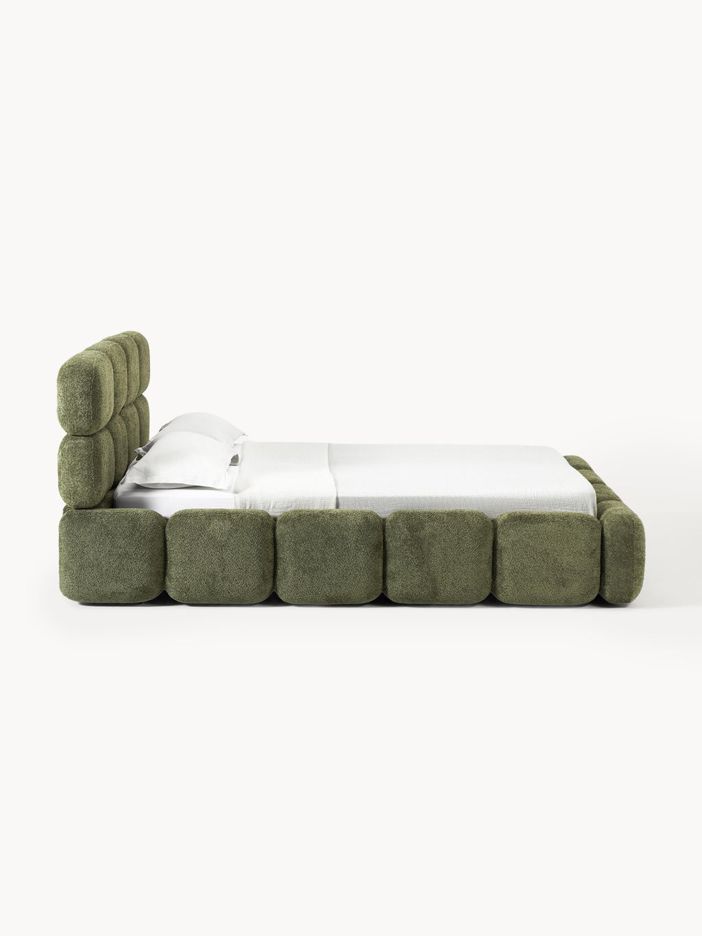 Tayla Upholstered Teddy Bouclé Bed with Storage Space