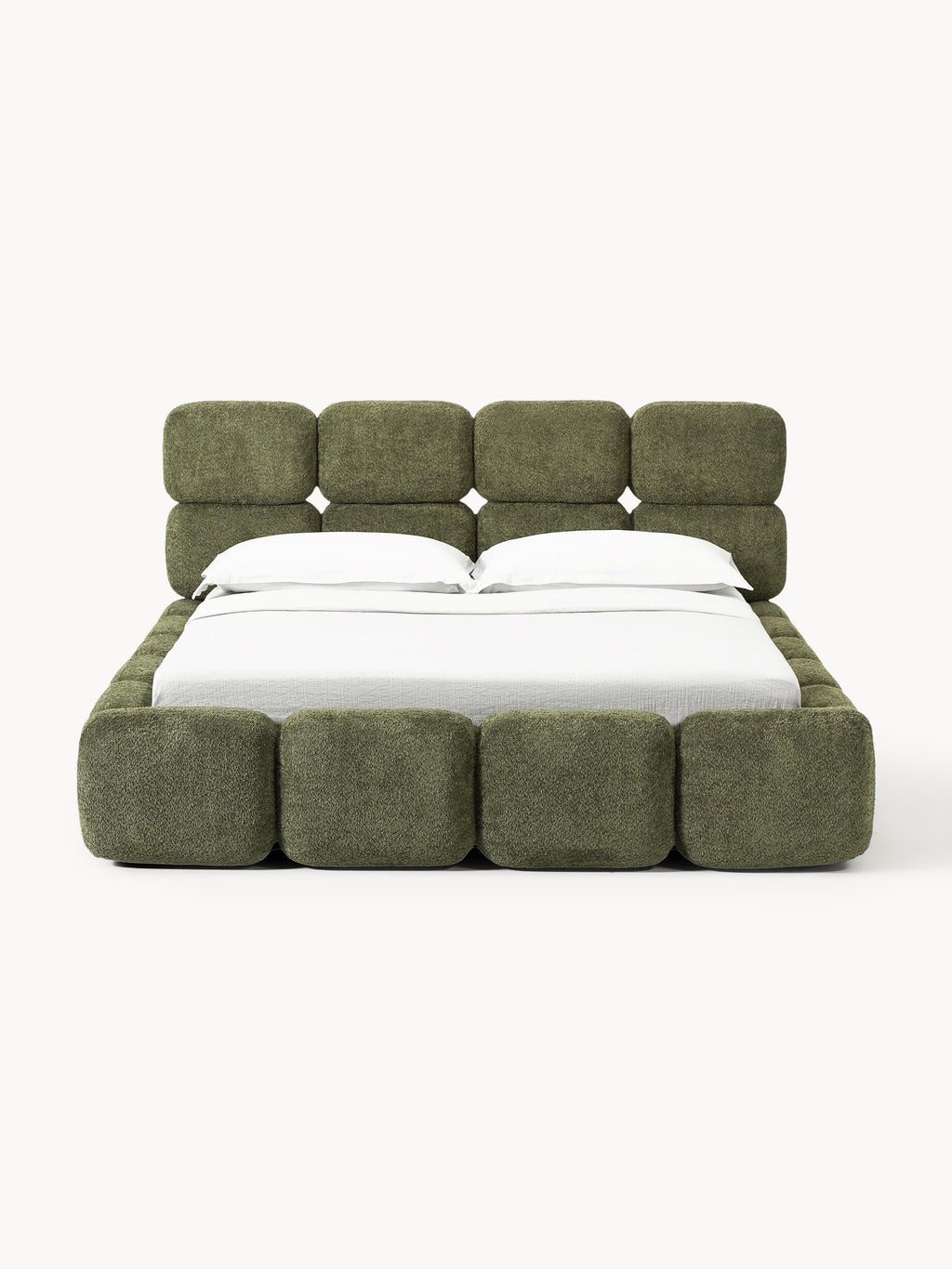 Tayla Upholstered Teddy Bouclé Bed with Storage Space