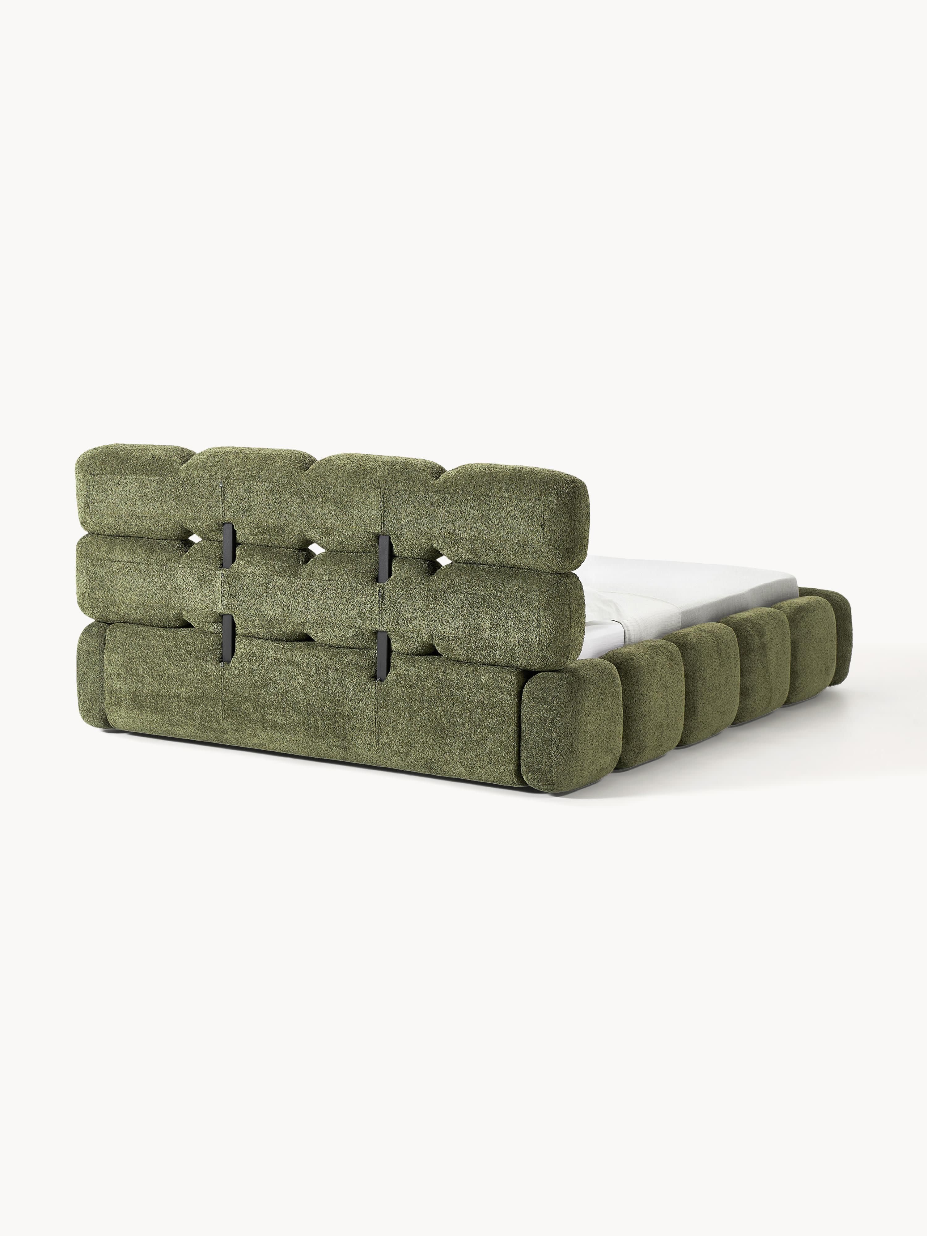 Tayla Upholstered Teddy Bouclé Bed with Storage Space