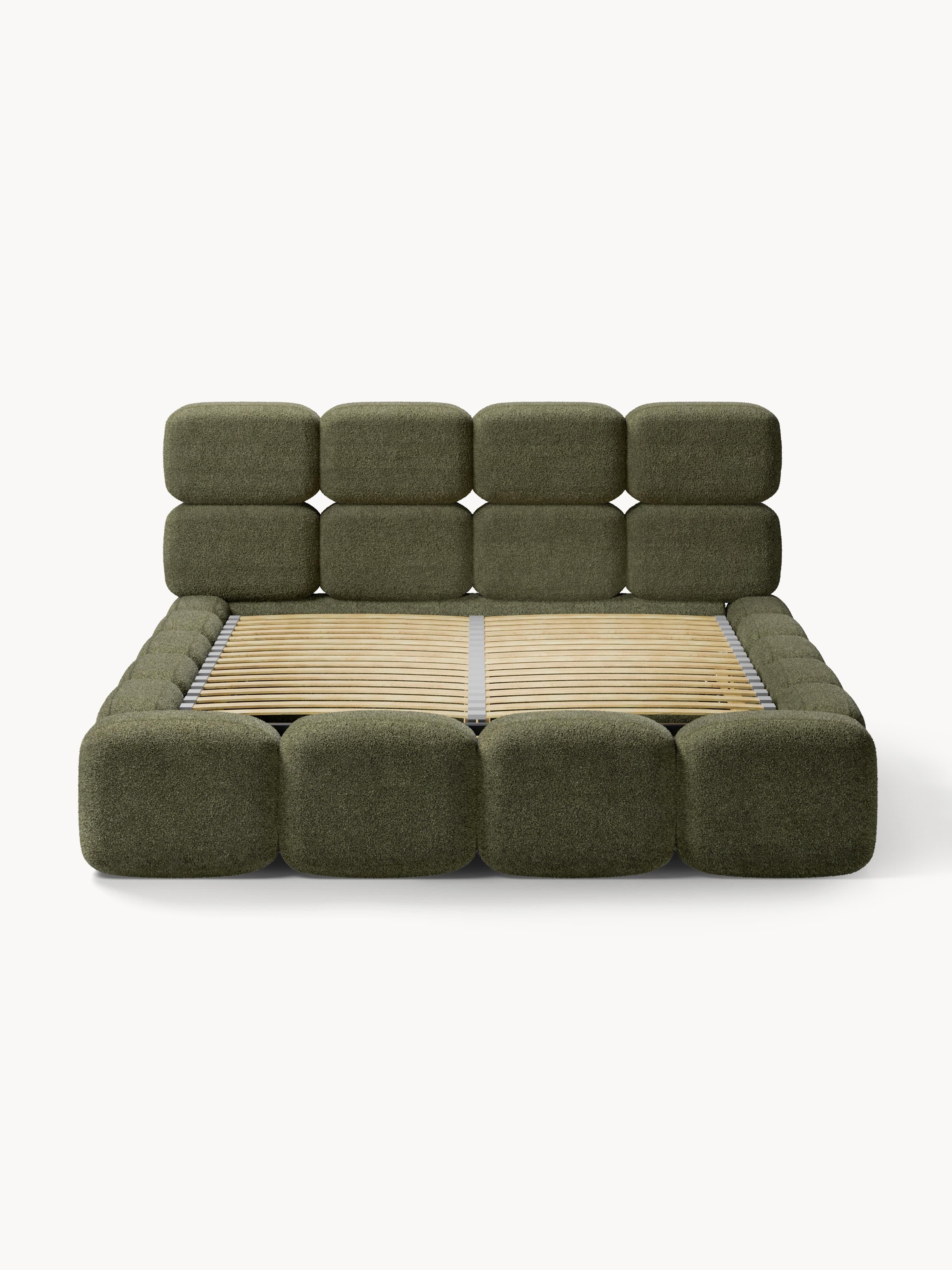 Tayla Upholstered Teddy Bouclé Bed with Storage Space