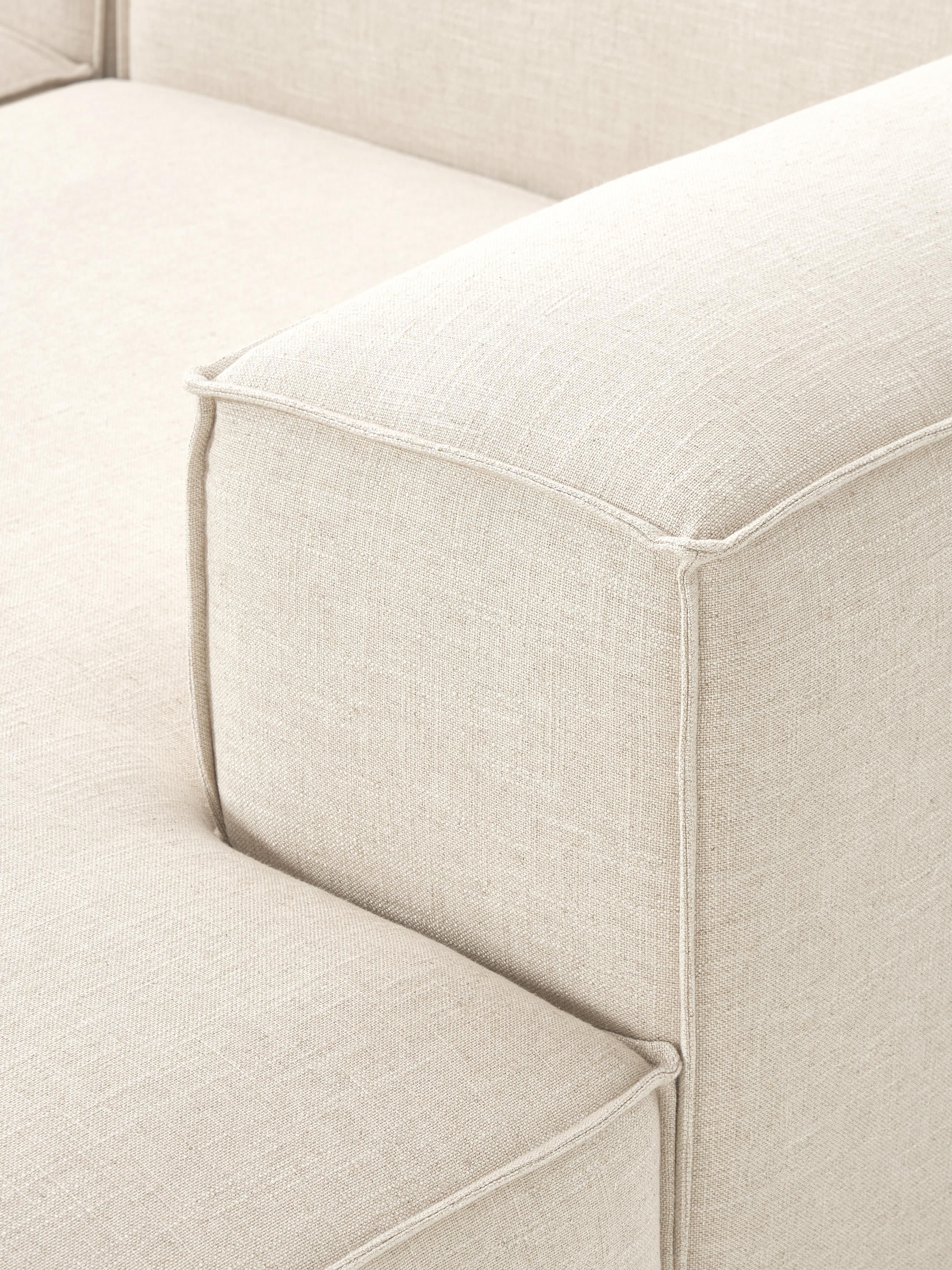 Lennon Linen Blend Modular Corner Sofa (4-seater)