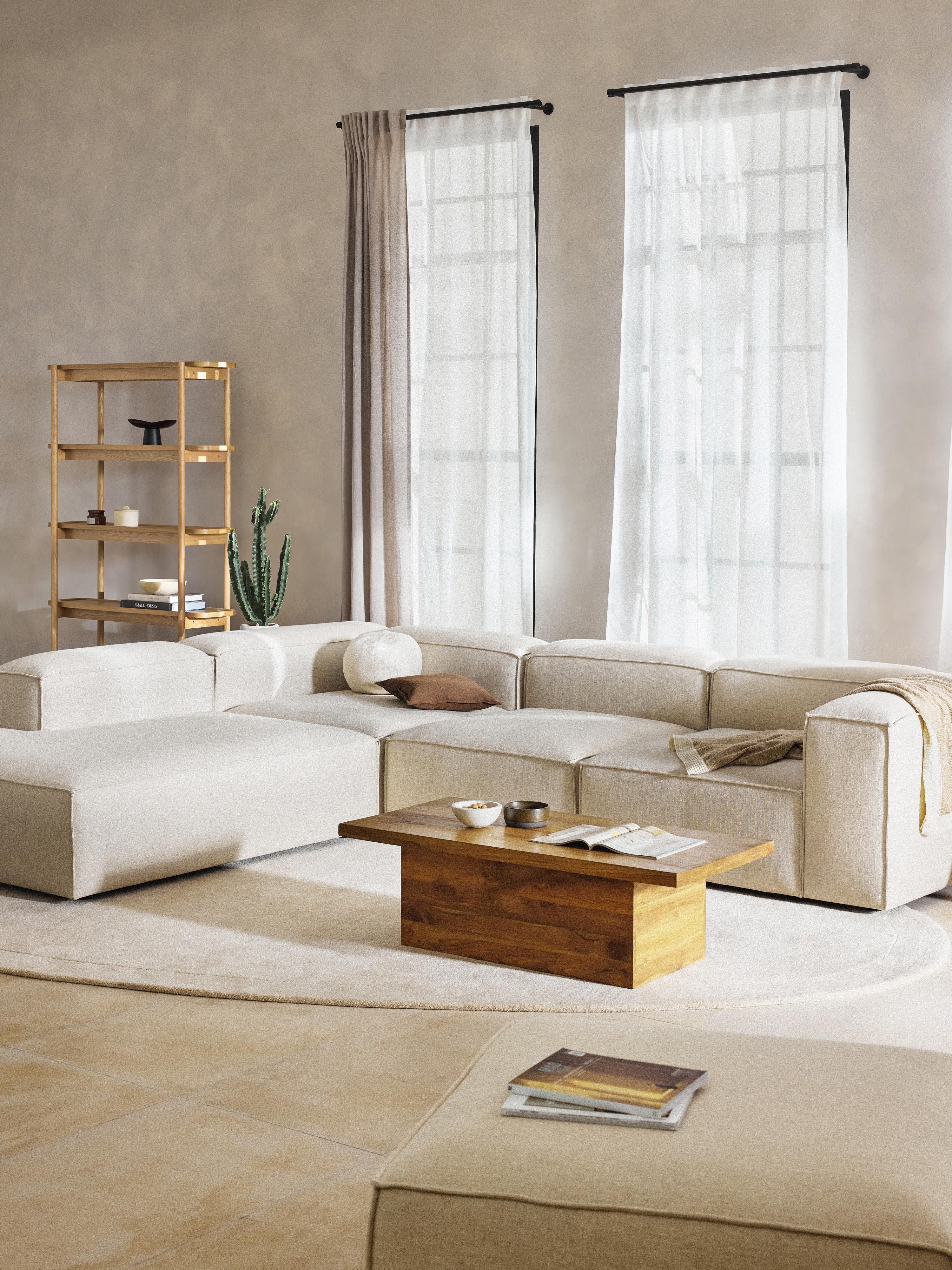Lennon Linen Blend Modular Corner Sofa (4-seater)