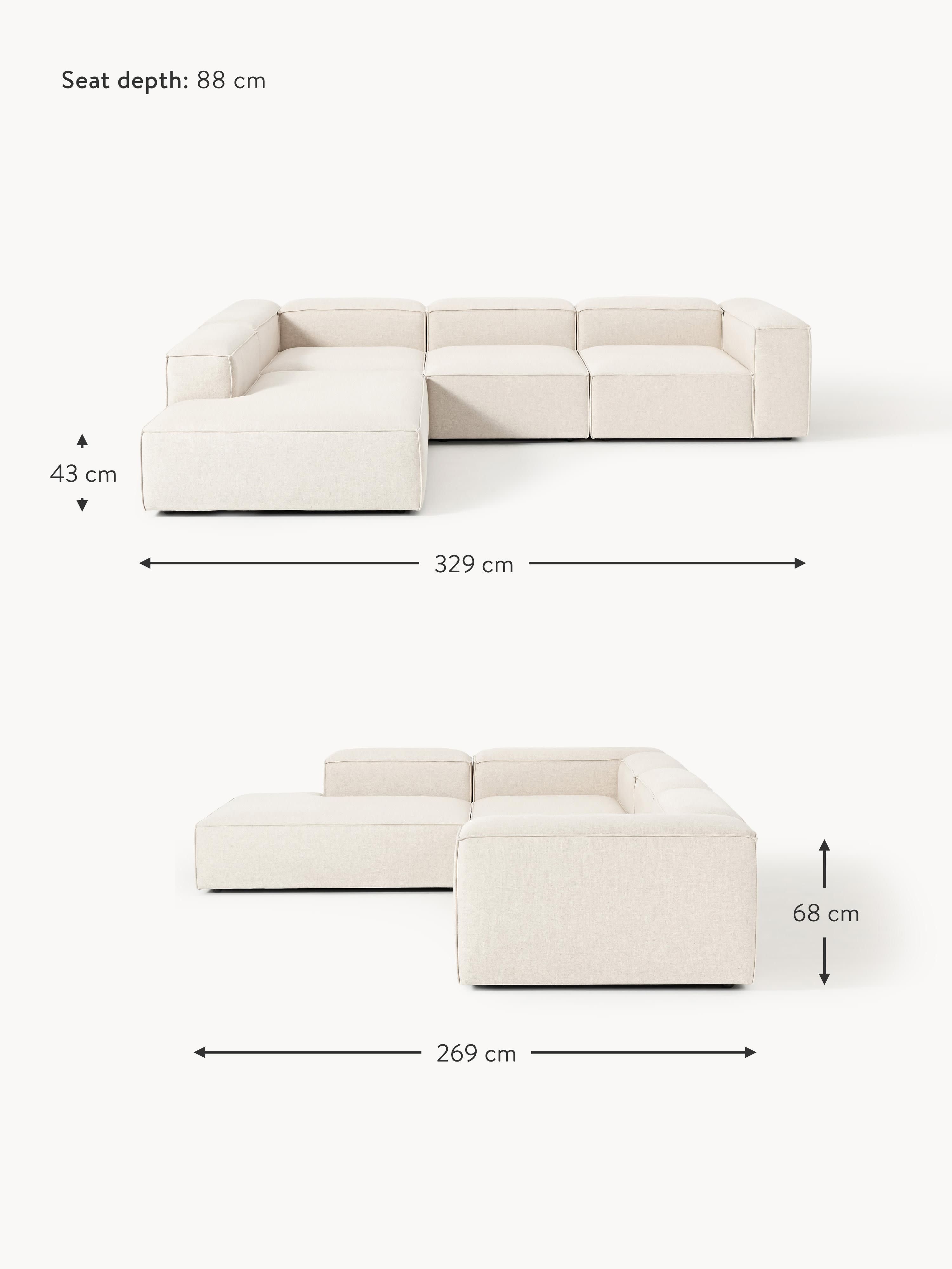 Lennon Linen Blend Modular Corner Sofa (4-seater)
