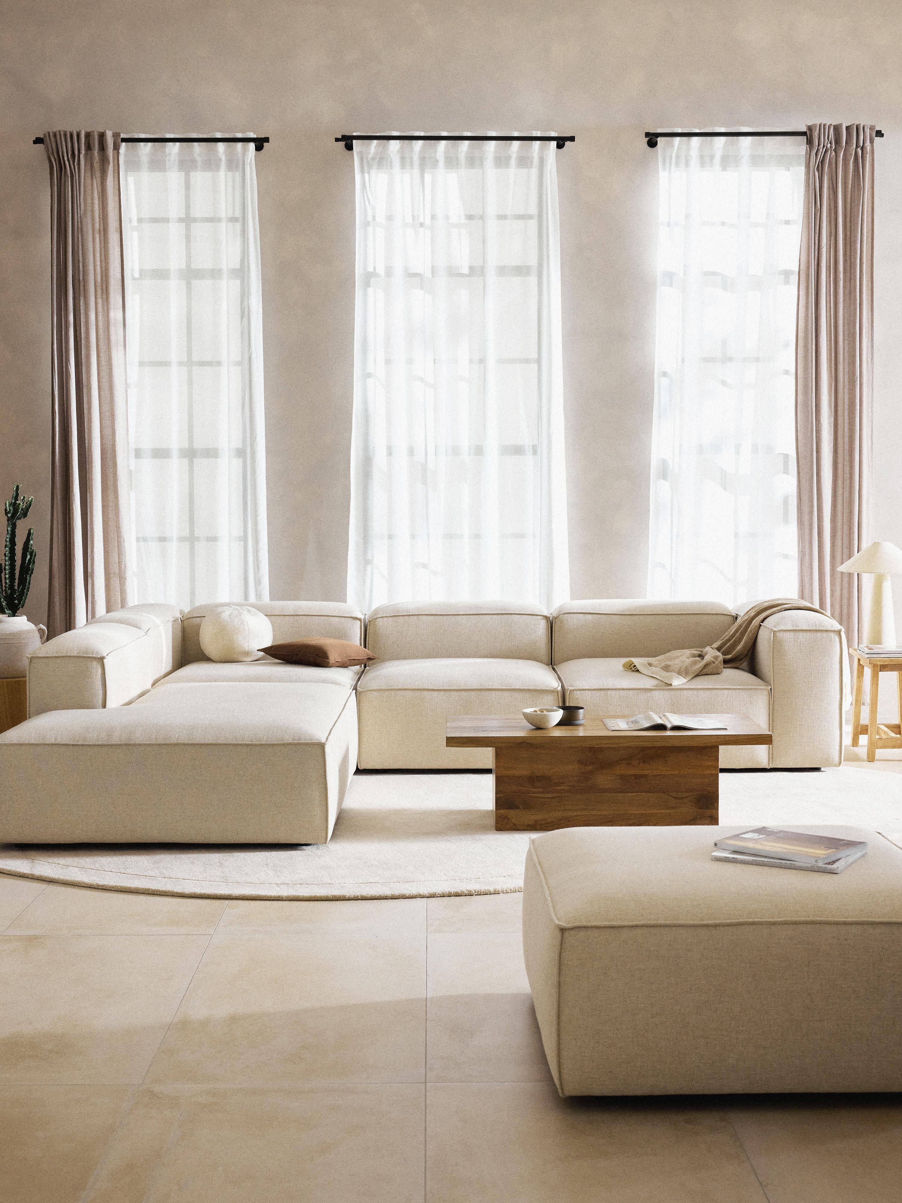 Lennon Linen Blend Modular Corner Sofa (4-seater)