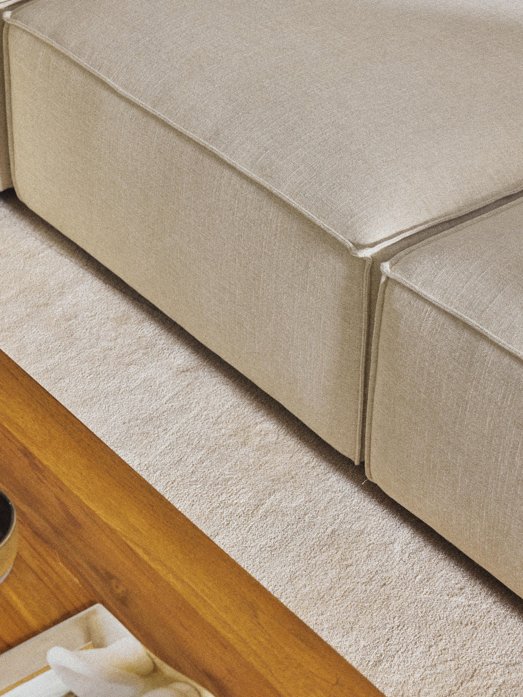Lennon Linen Blend Modular Corner Sofa (4-seater)