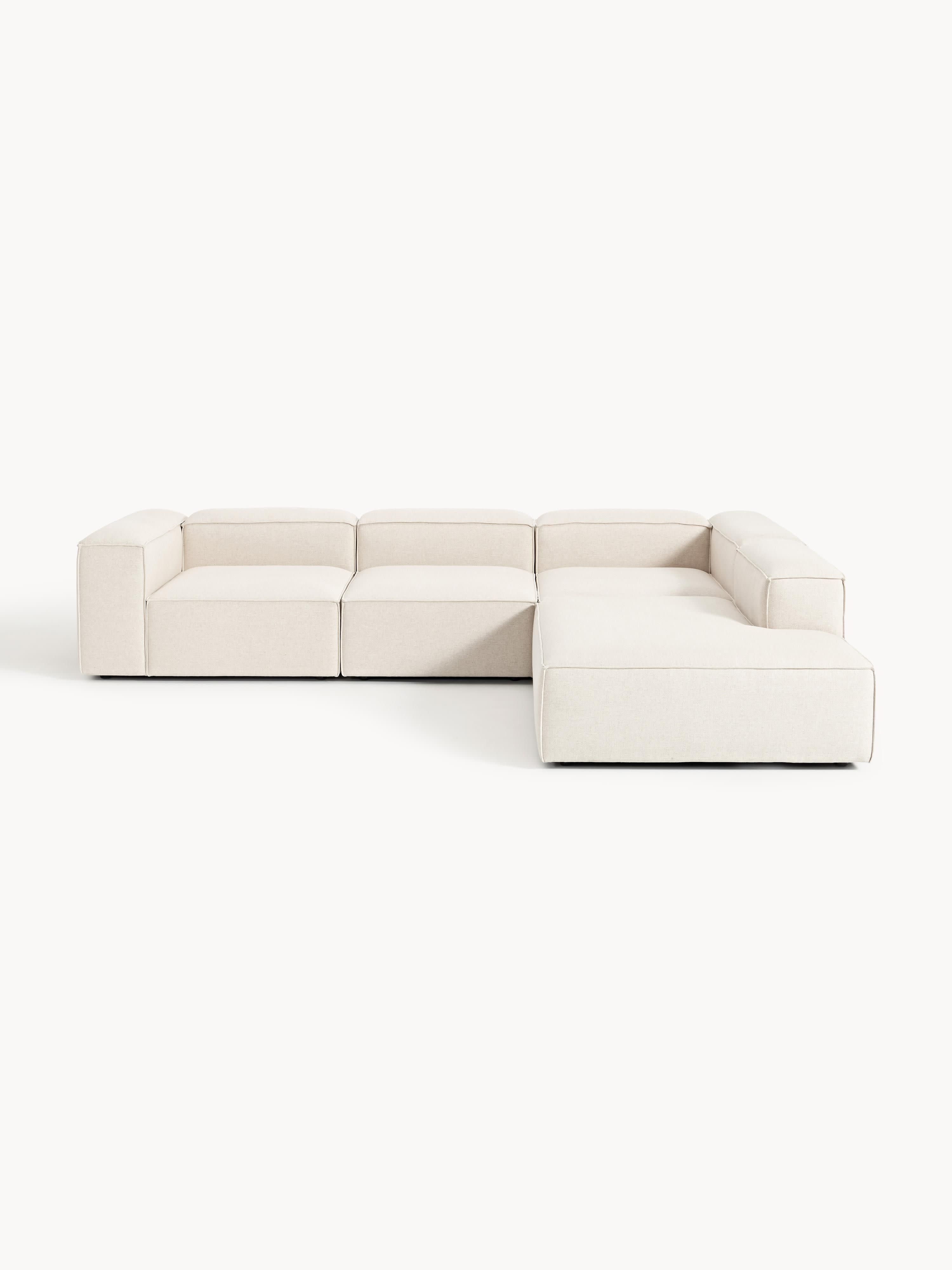 Lennon Linen Blend Modular Corner Sofa (4-seater)