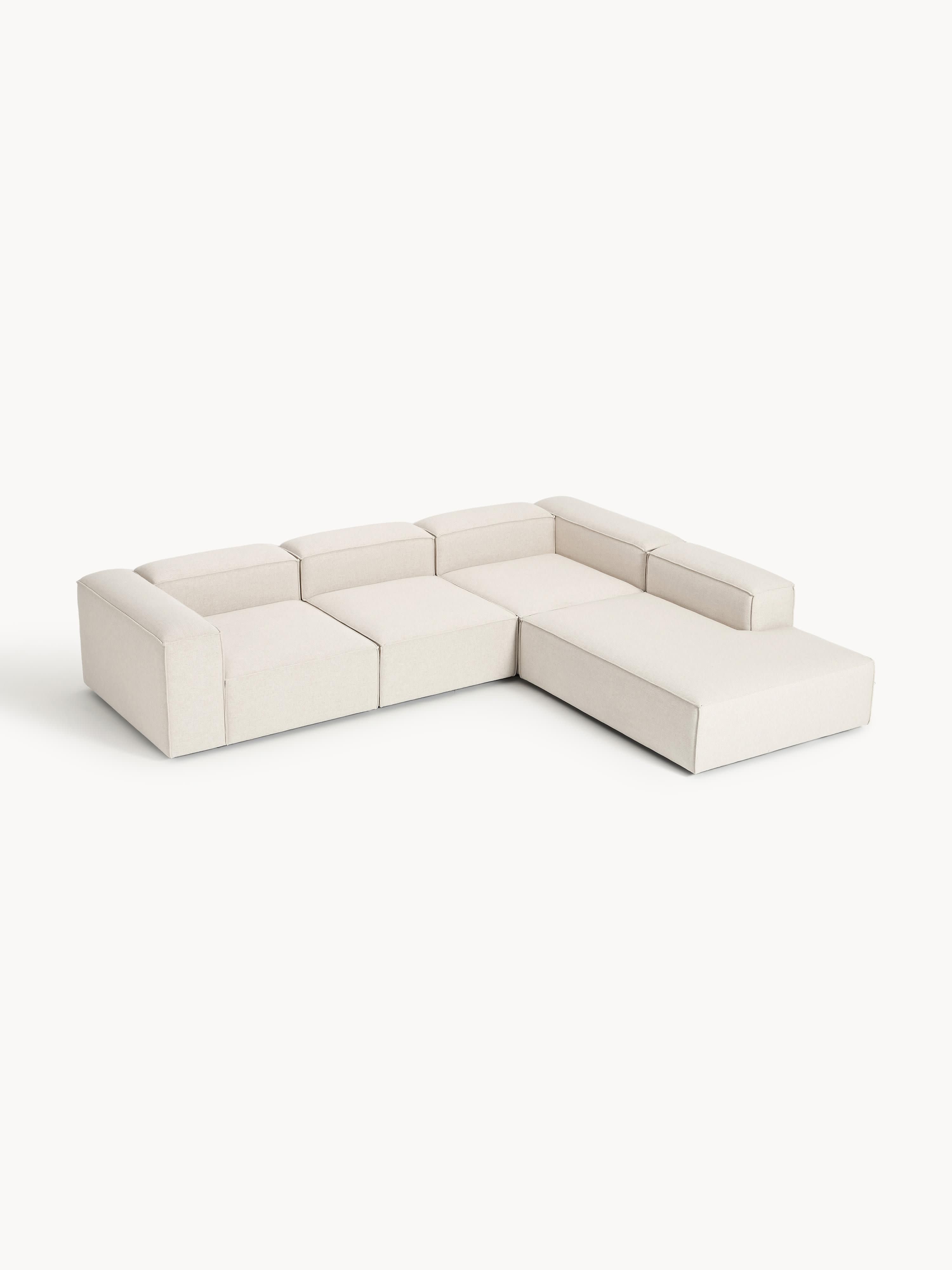 Lennon Linen Blend Modular Corner Sofa (4-seater)