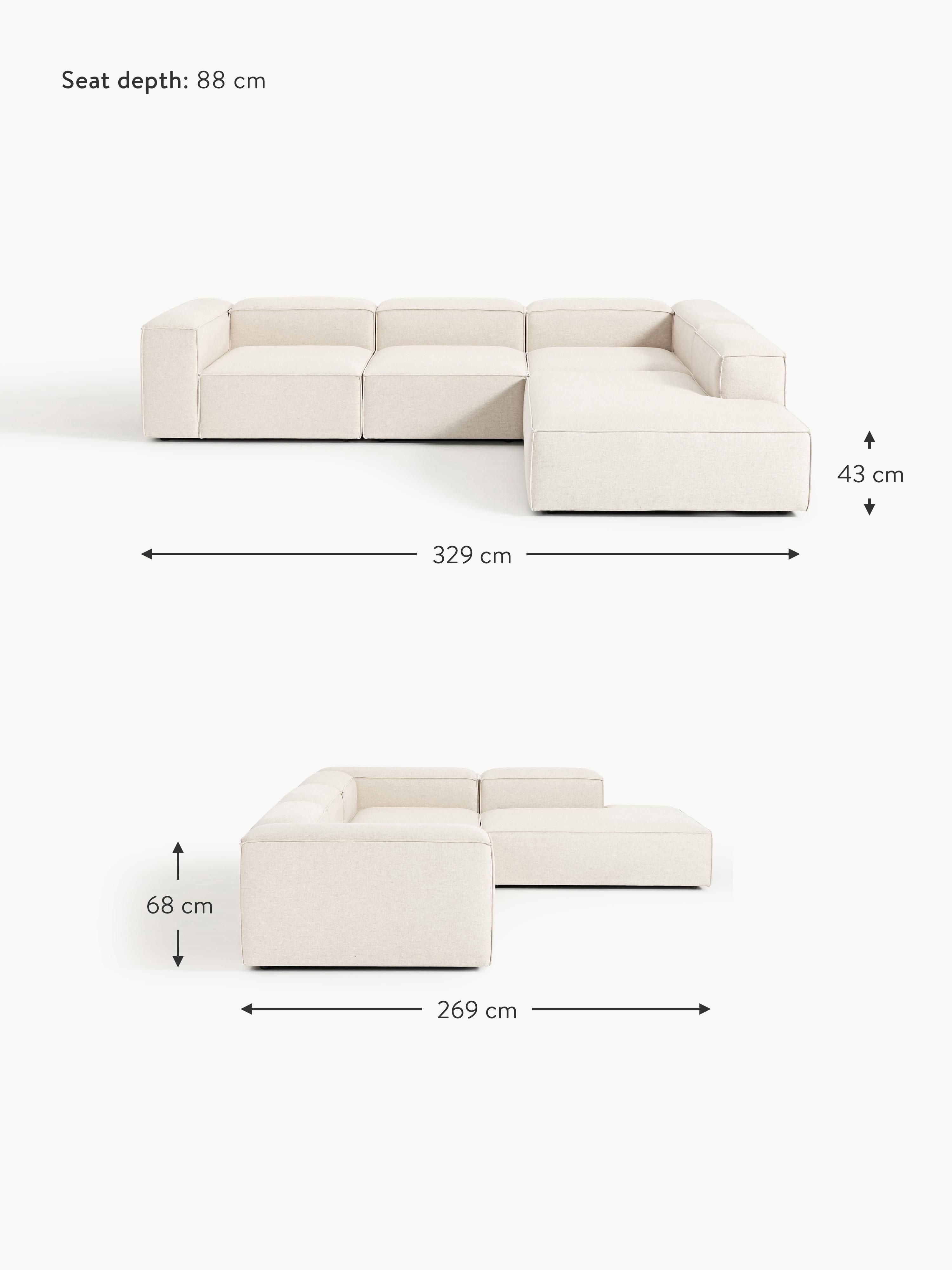 Lennon Linen Blend Modular Corner Sofa (4-seater)