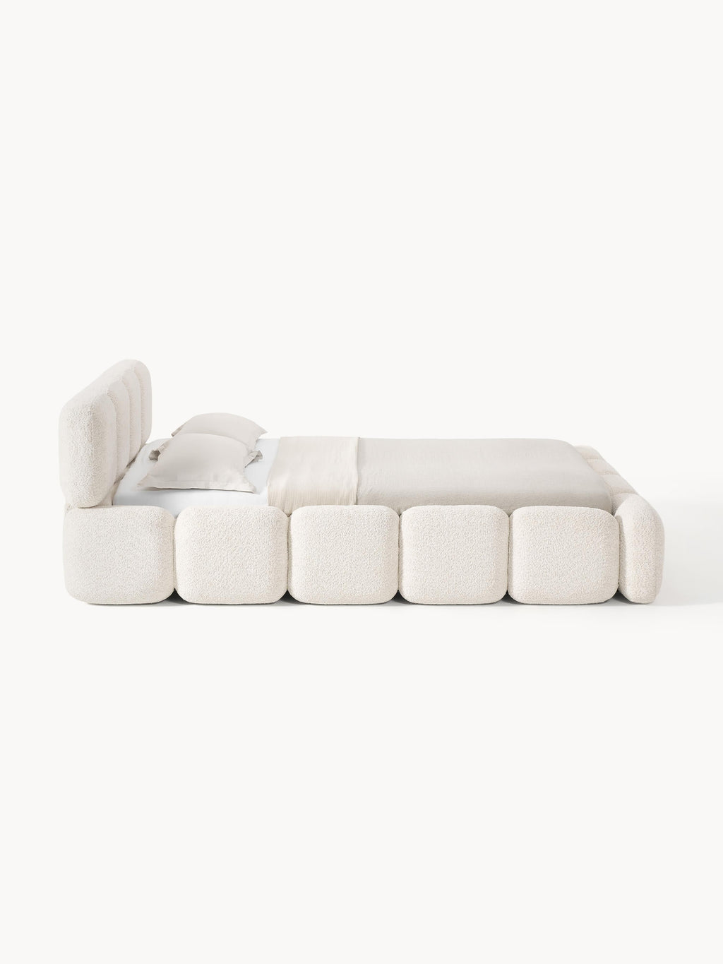 Tayla Upholstered Teddy Bouclé Bed with Storage