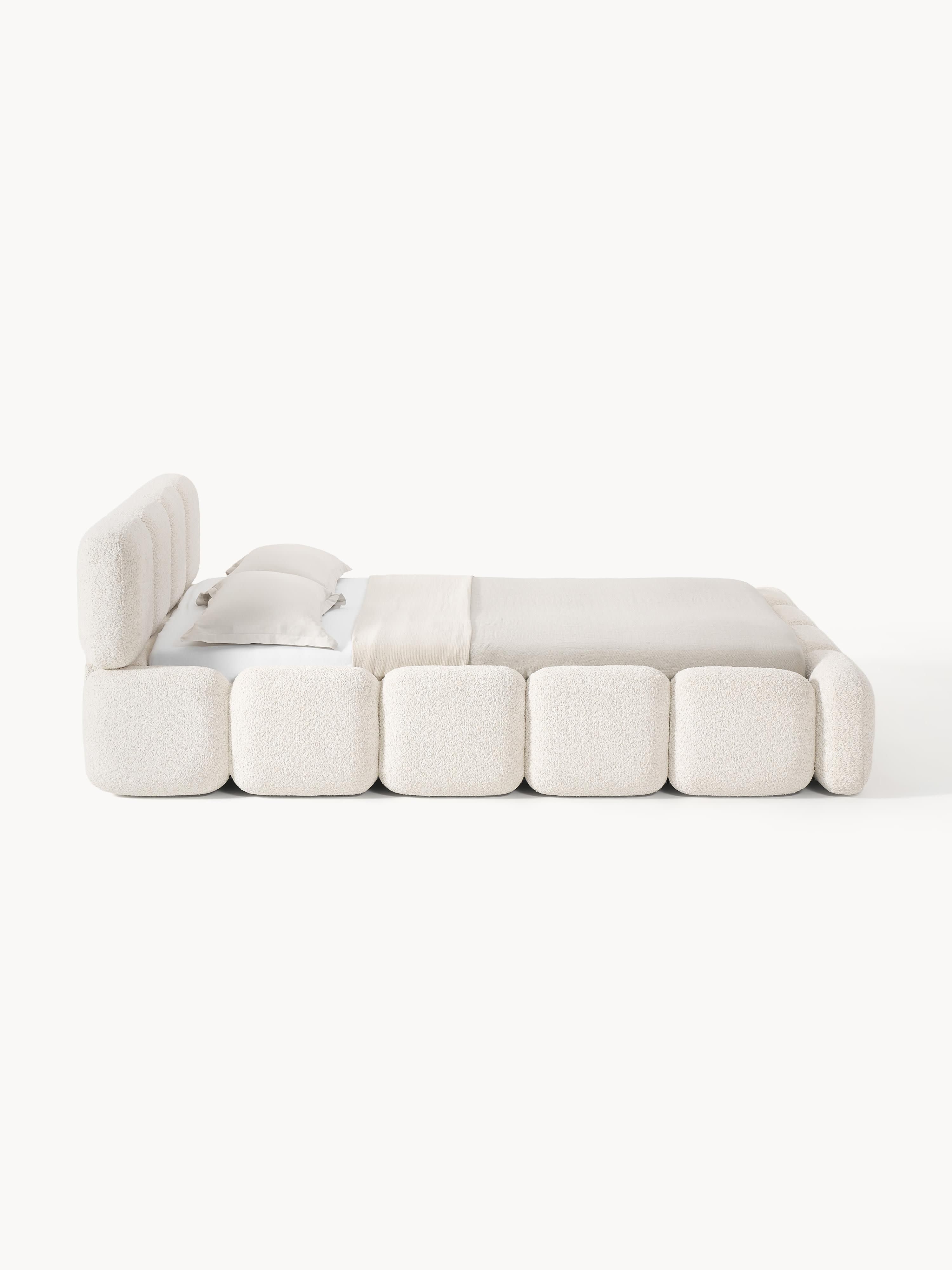 Tayla Upholstered Teddy Bouclé Bed with Storage