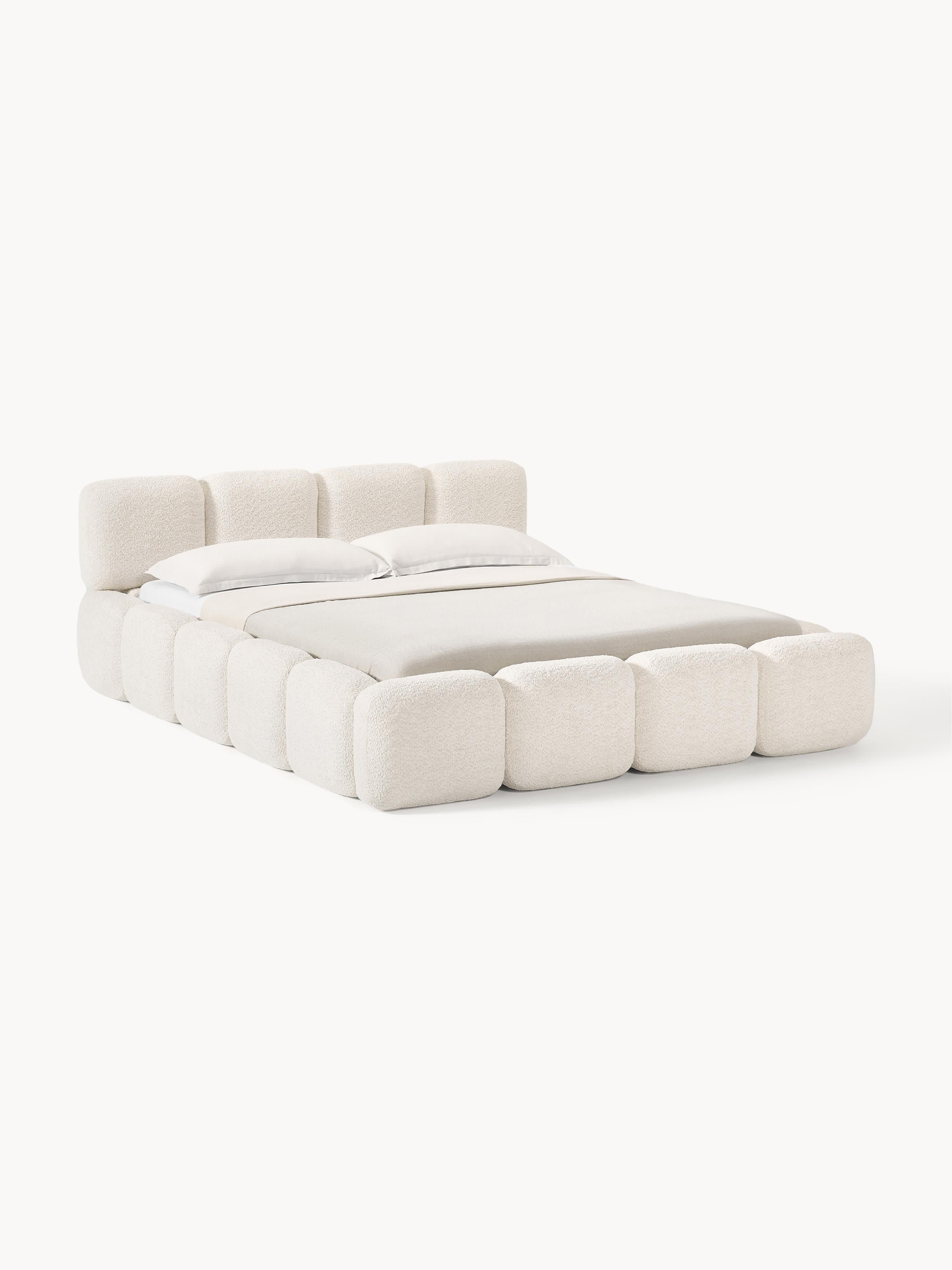 Gallery image 1 - Upholstered Teddy Bouclé Bed Tayla with Storage