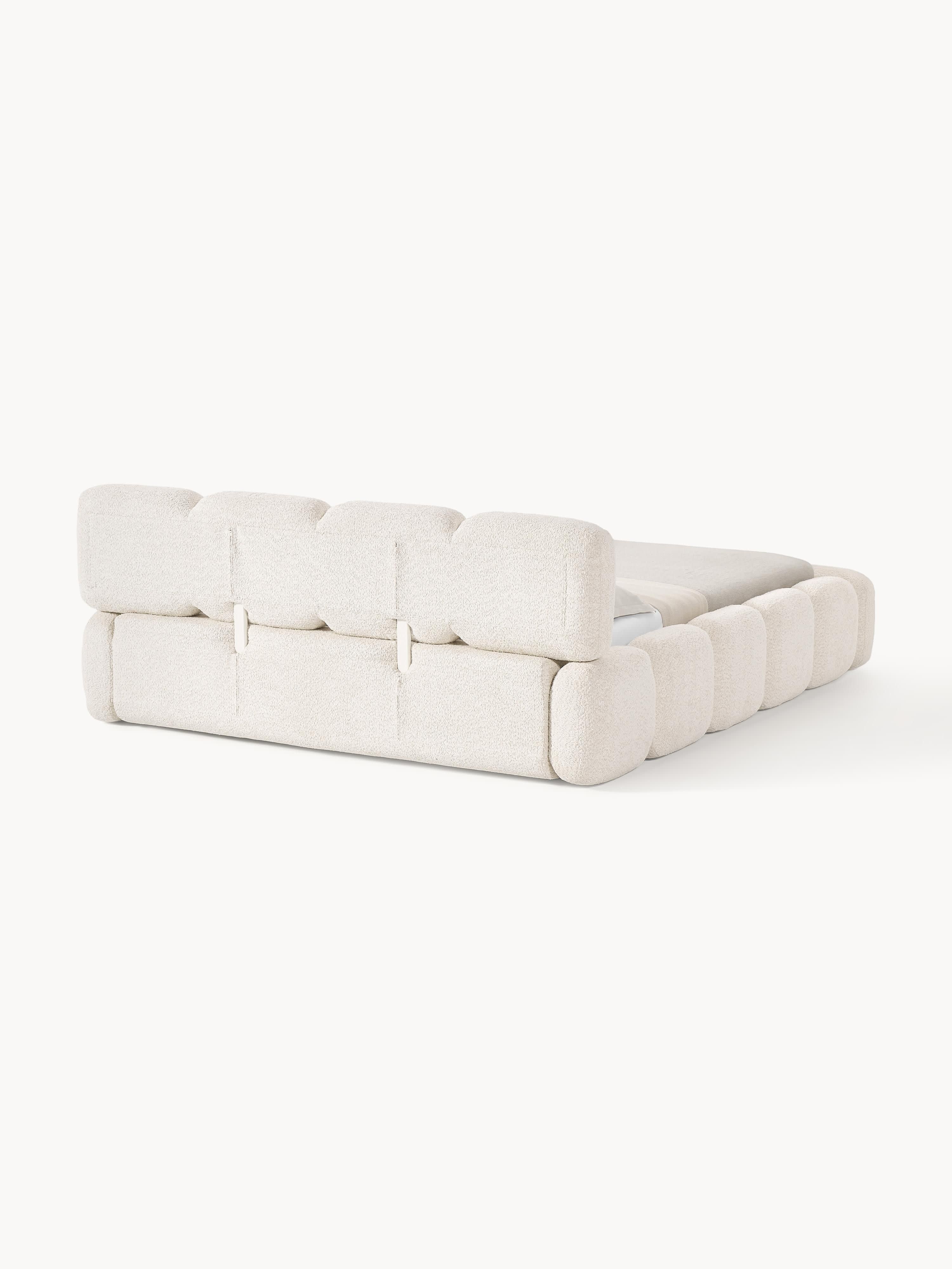 Tayla Upholstered Teddy Bouclé Bed with Storage