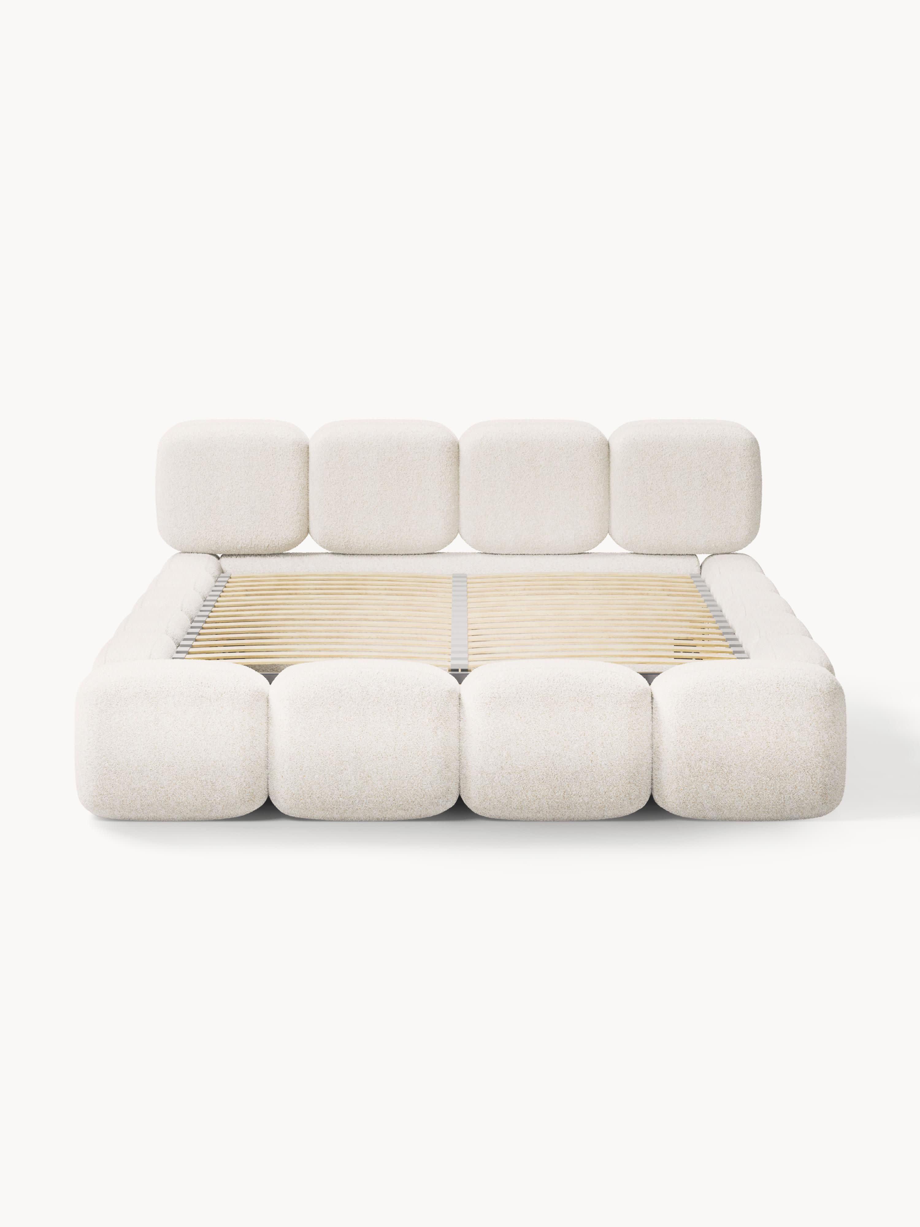 Tayla Upholstered Teddy Bouclé Bed with Storage