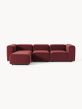 Gallery image 1 - Modular Velvet Sofa Lena (4-seater) with Ottoman (left/right)