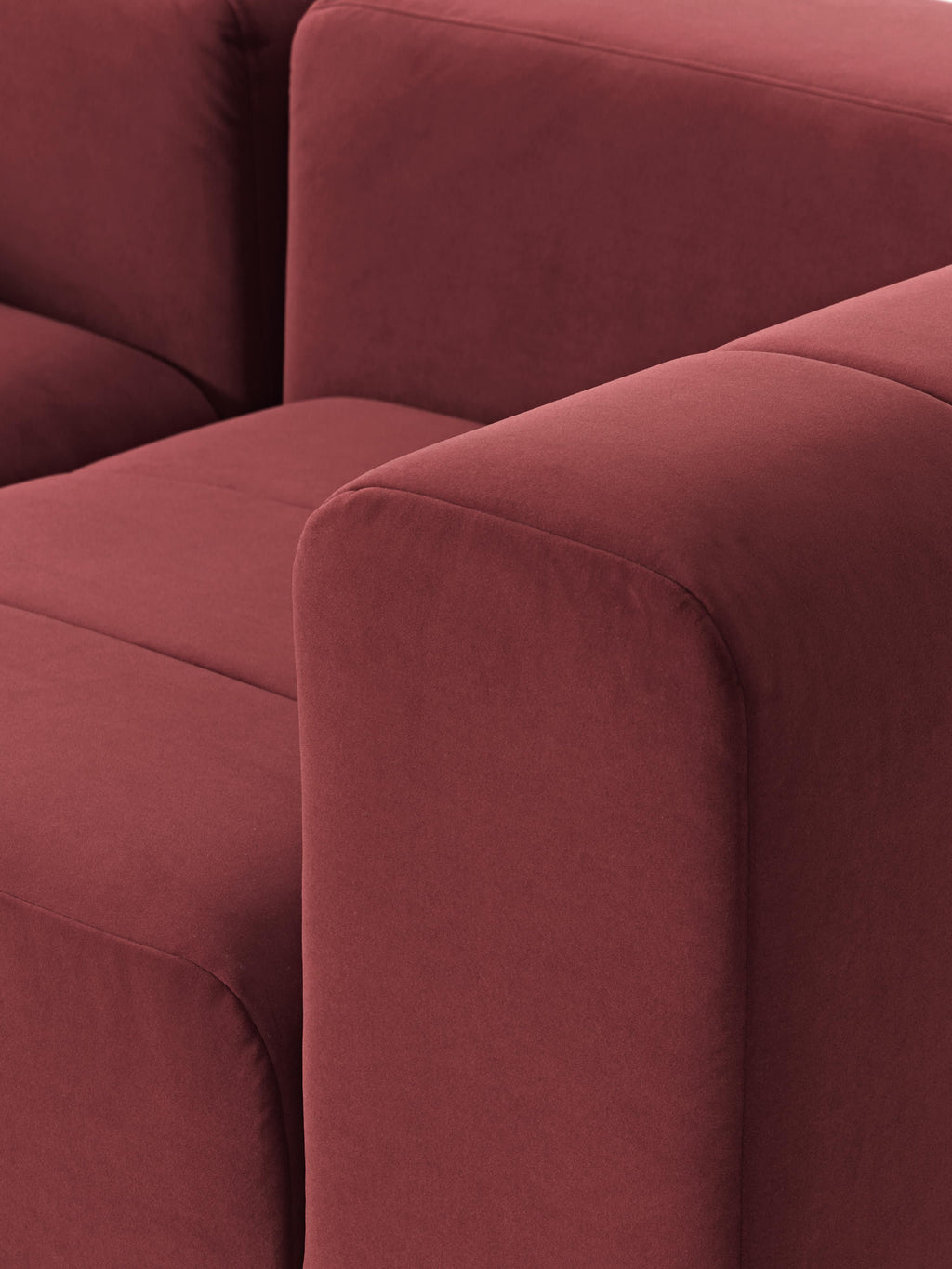 Lena Modular Velvet Sofa (4-seater) with Ottoman (left/right)