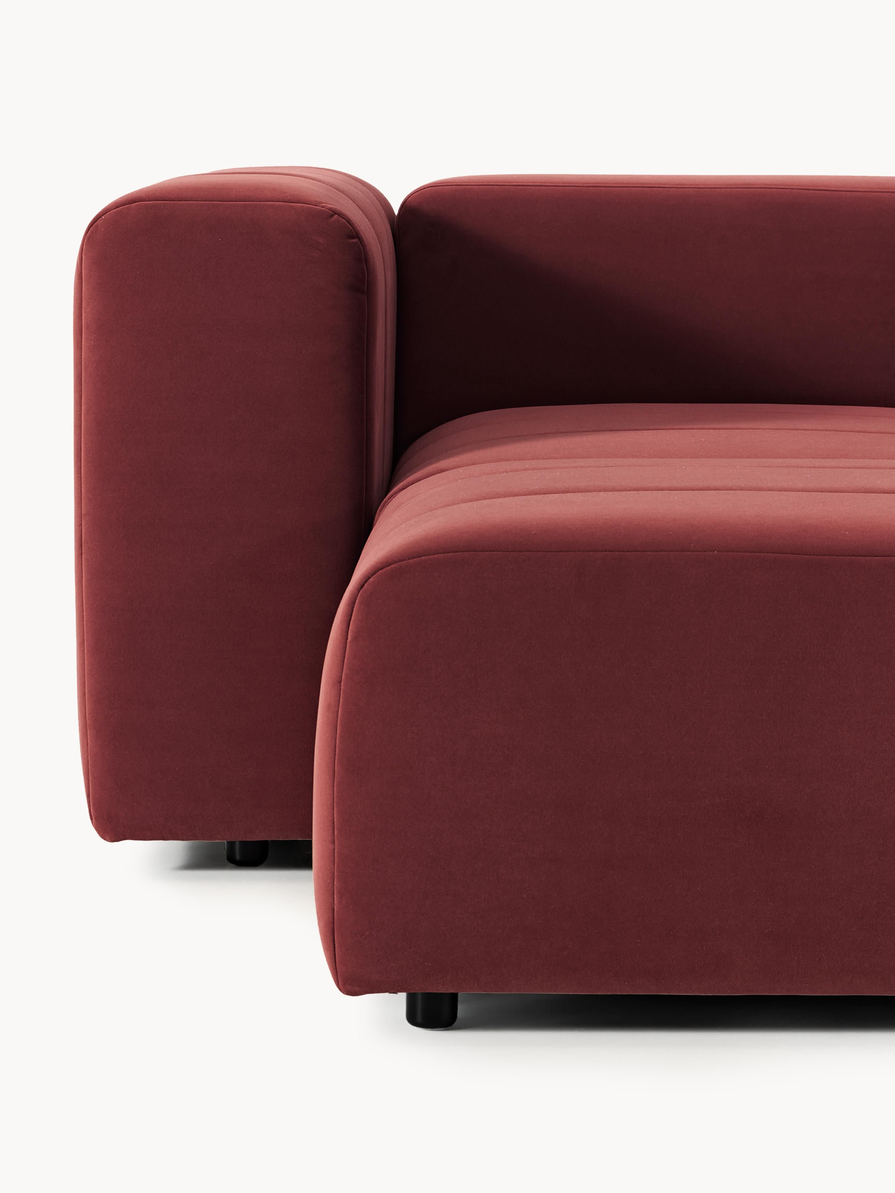 Lena Modular Velvet Sofa (4-seater) with Ottoman (left/right)