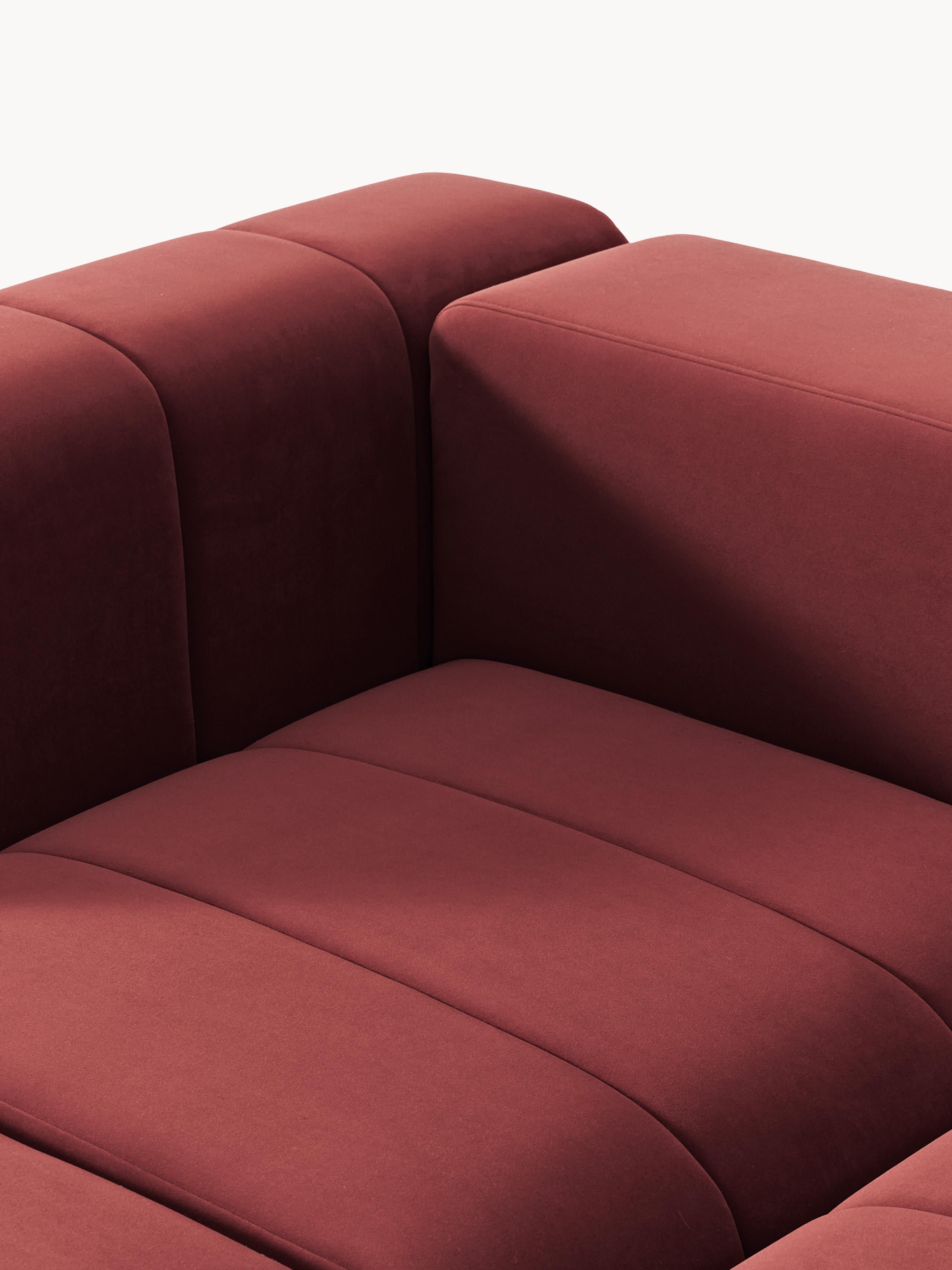Lena Modular Velvet Sofa (4-seater) with Ottoman (left/right)