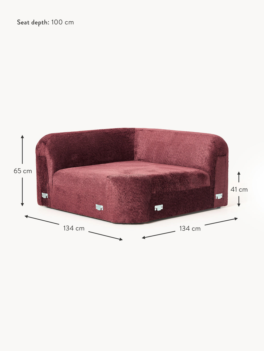 Wolke Round Teddy Bouclé Corner Module