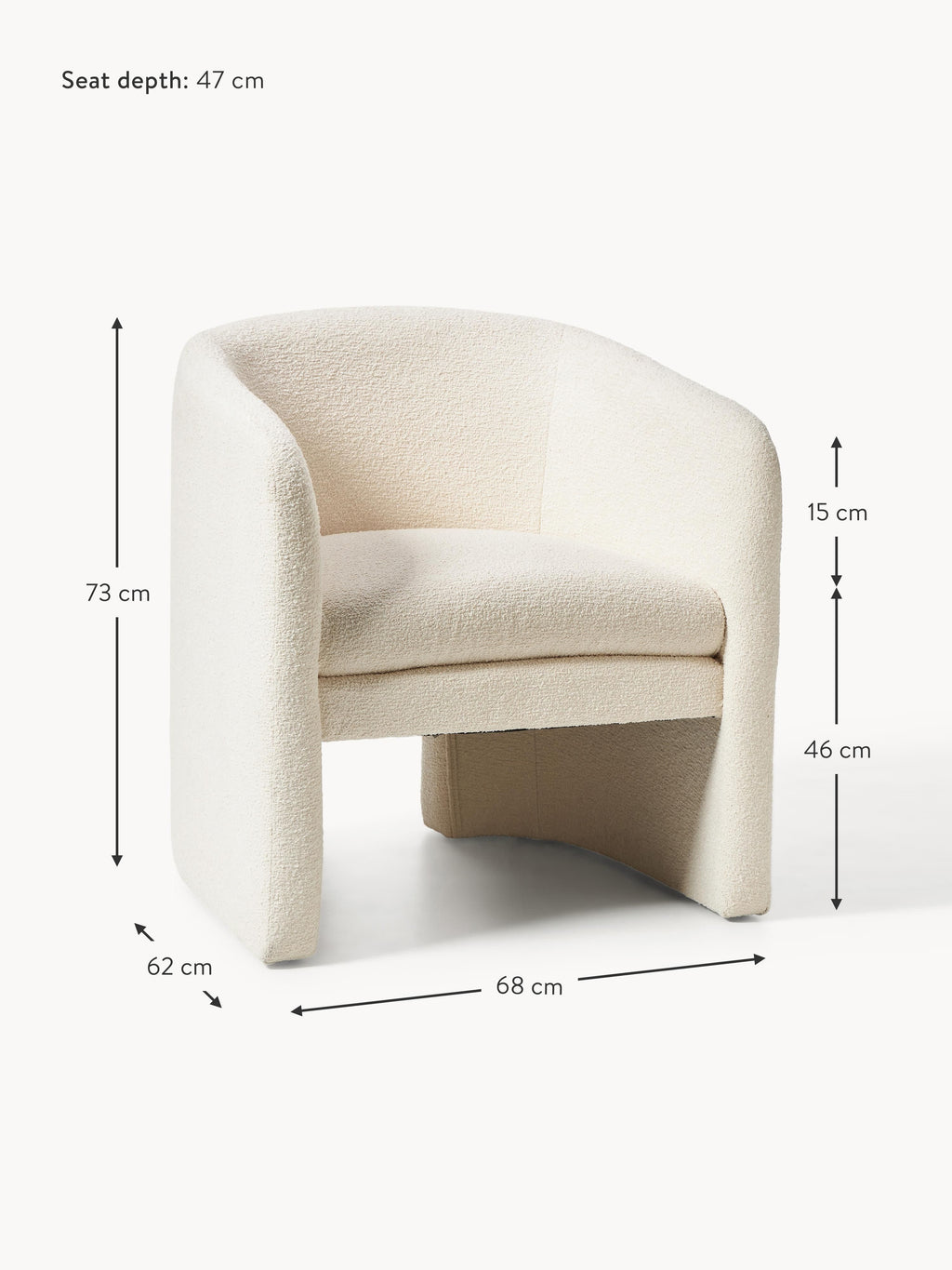 Mairo Bouclé Lounge Chair